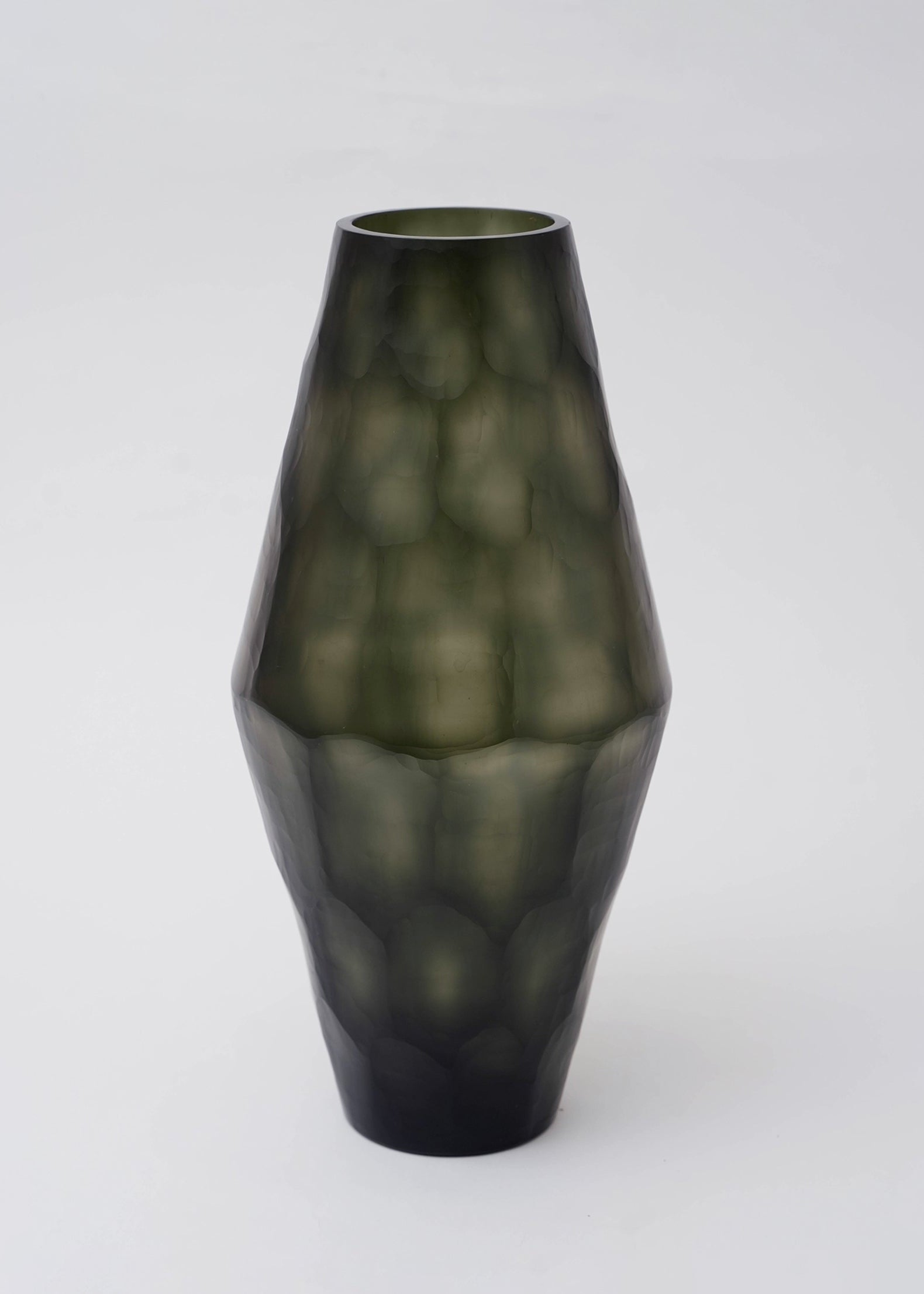 Hand Made Glass Flower Vase Emerald