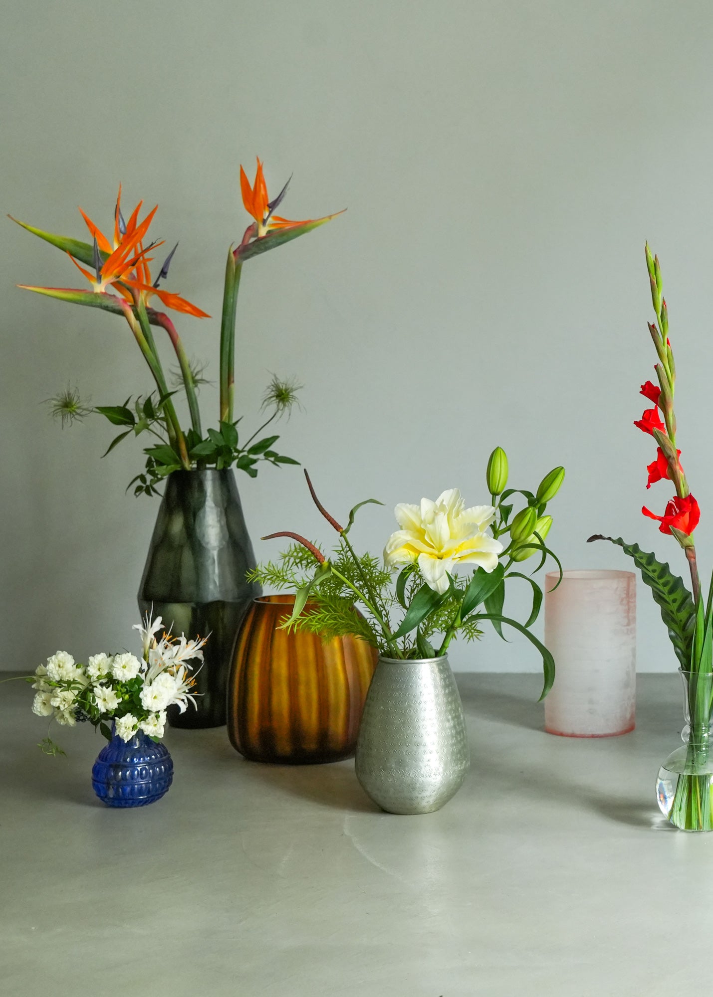 Hand Made Glass Flower Vase Emerald
