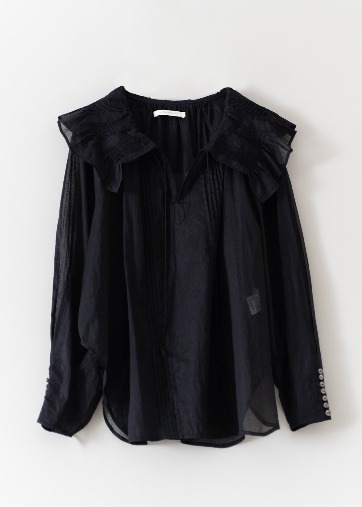 Cotton Organza Furill Collar Blouse