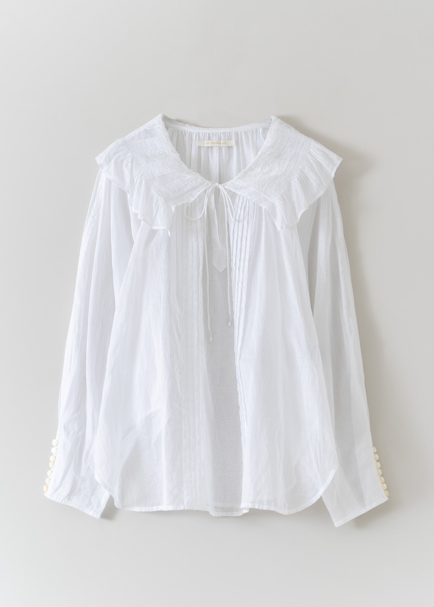 Cotton Organza Furill Collar Blouse