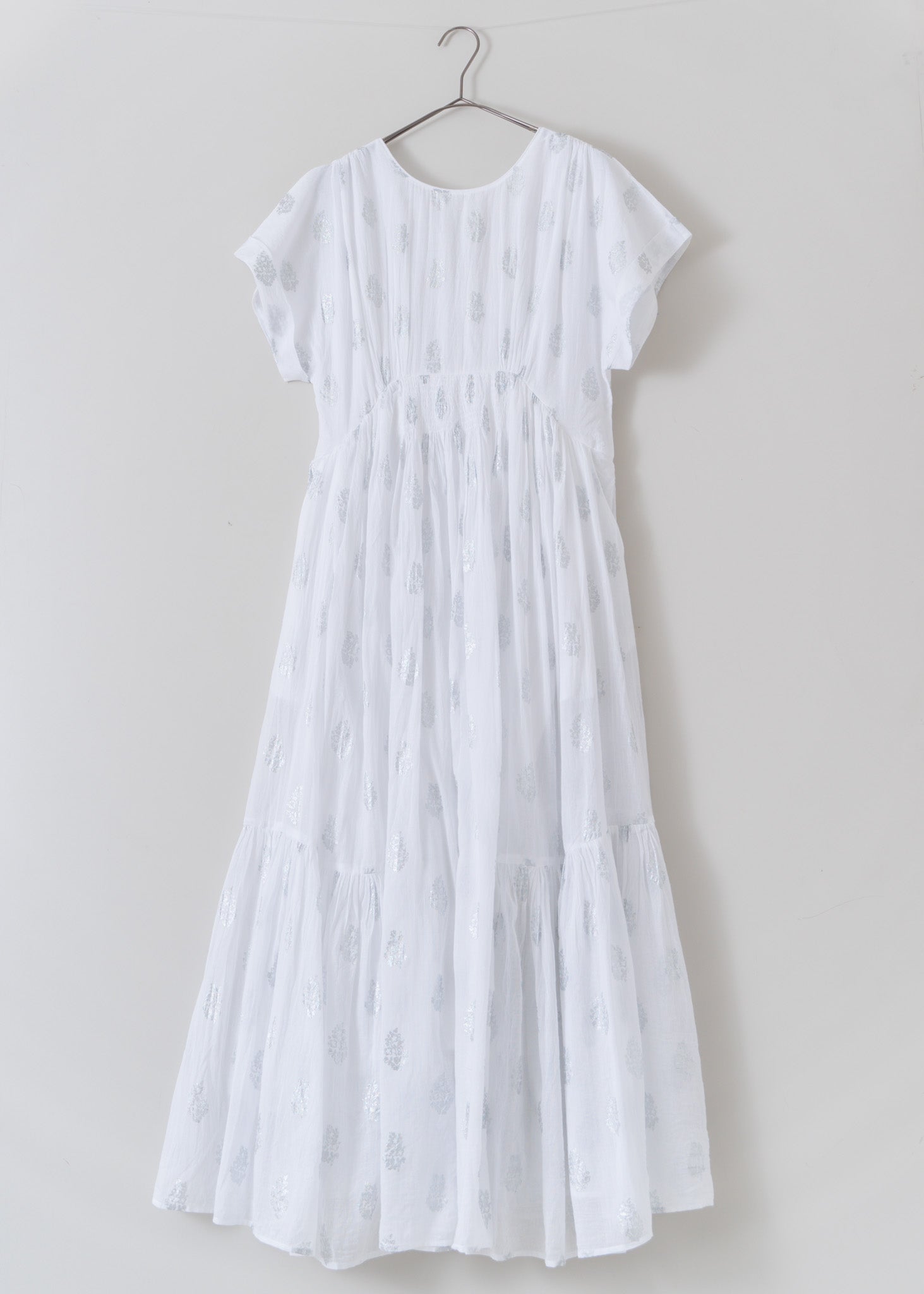 Cotton Voile Foil Flower Print Sleeveless Dress | Pasand by ne  