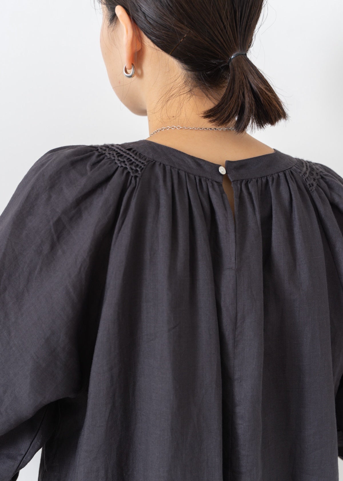 Ramie Smocking Lsv Dress