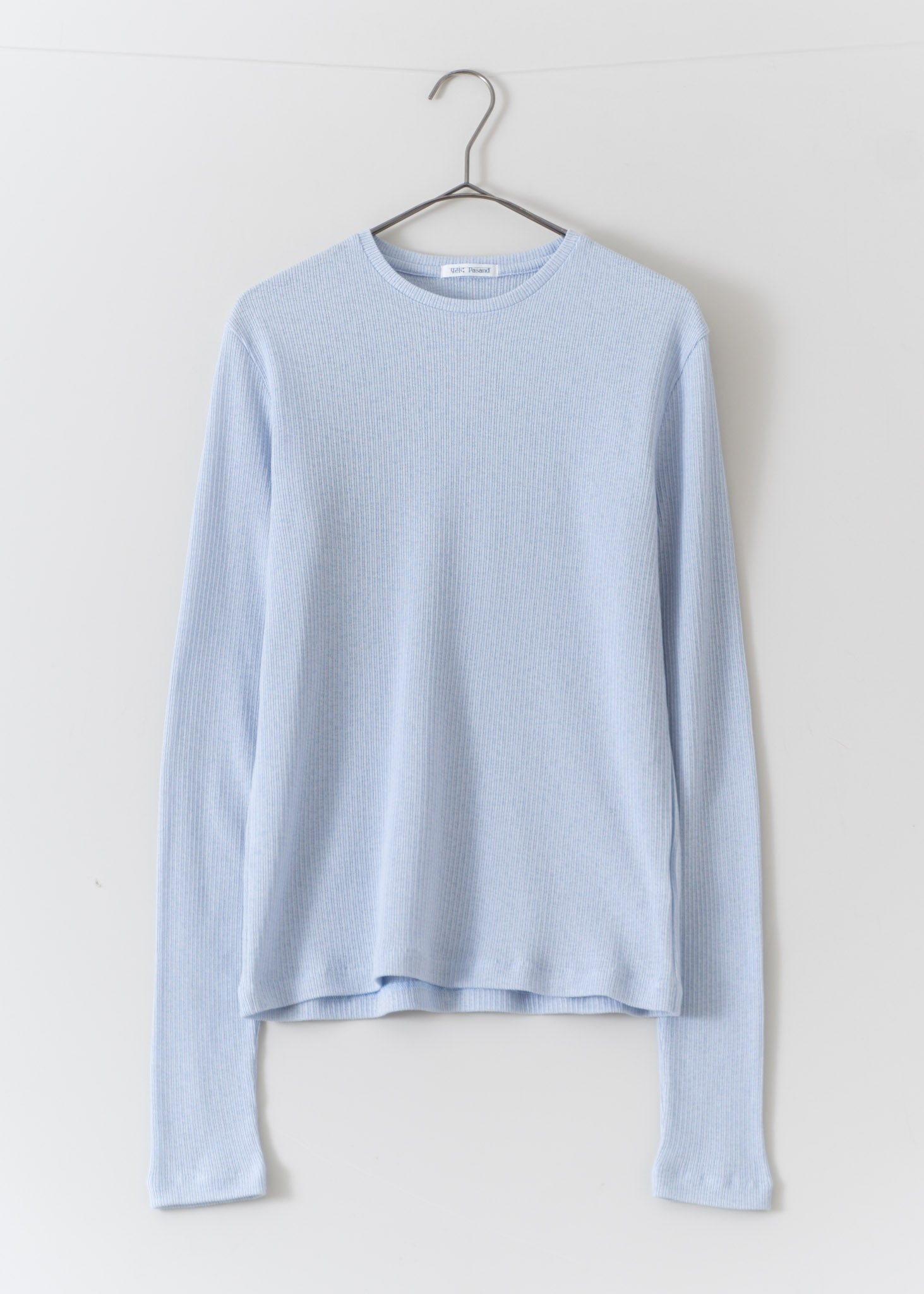 Crepey Natural Rib Crew Neck Top