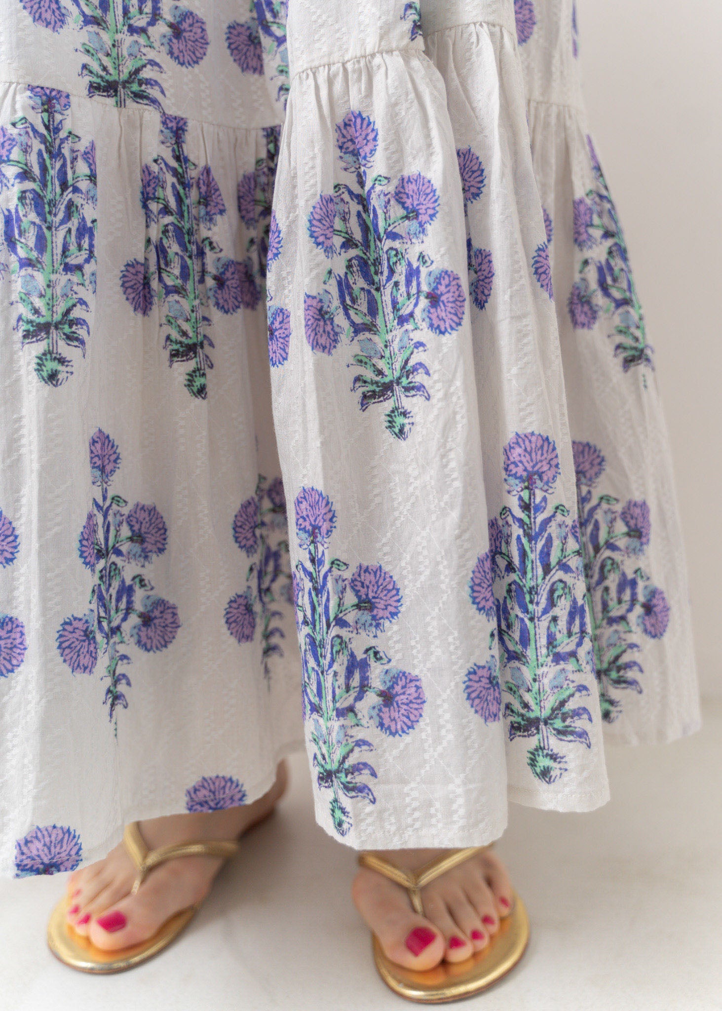 Cotton Jacquard Marigold Print Cami Dress