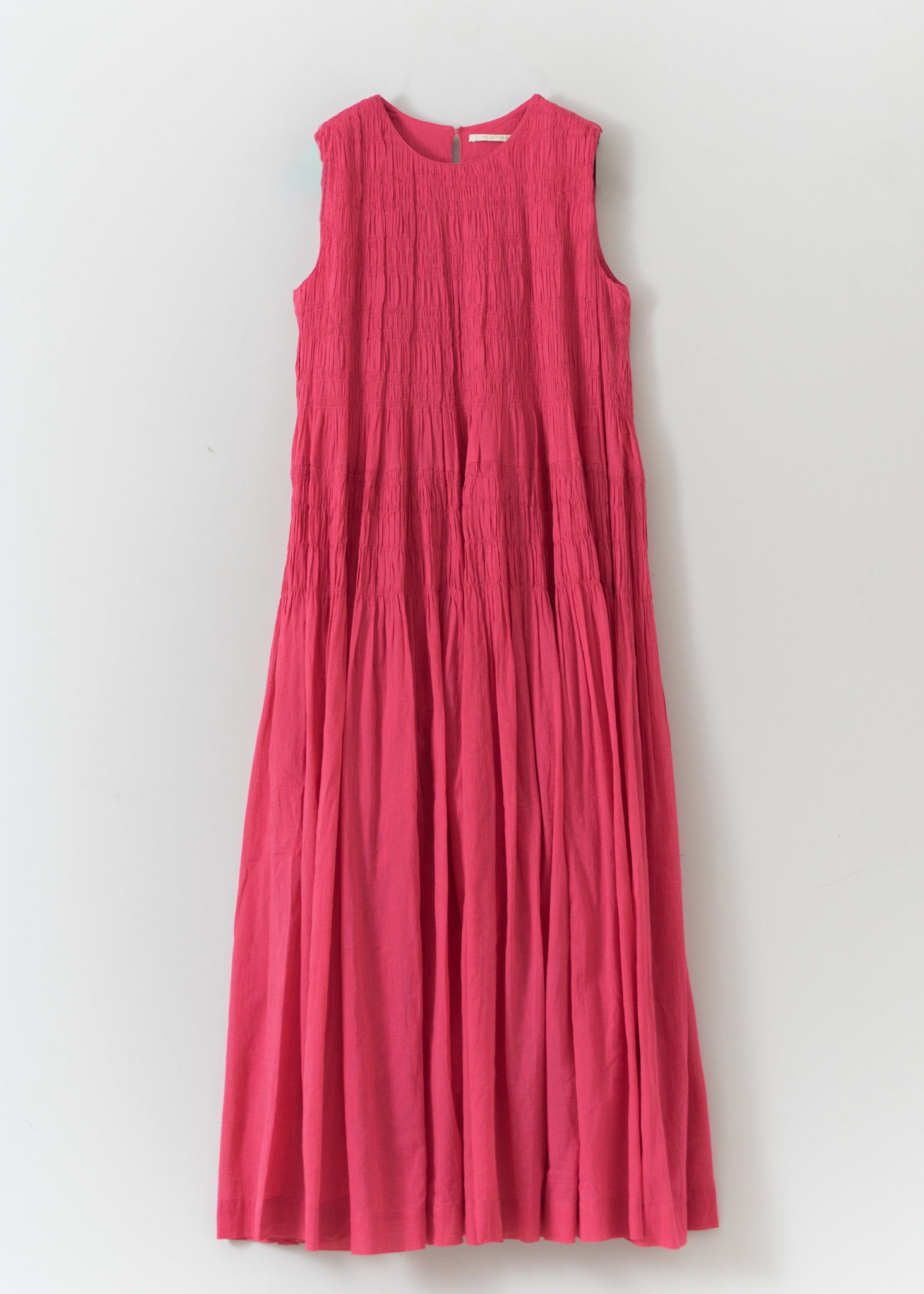 Cotton Voile Shirring Sleeveless Dress