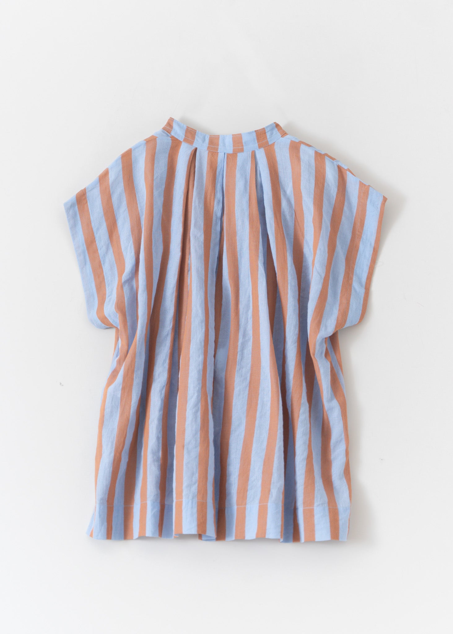 Cotton Voile Stripe French Sleeve Blouse