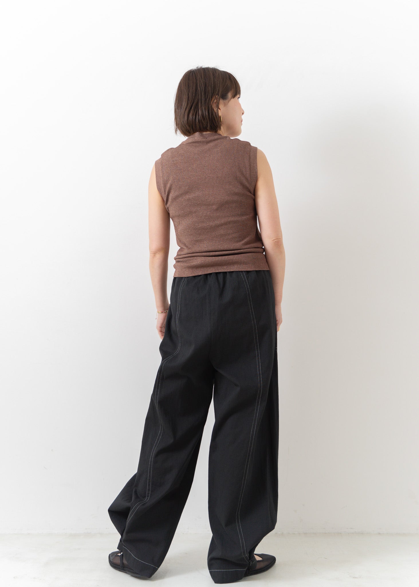 Cotton Twill Wide Pants
