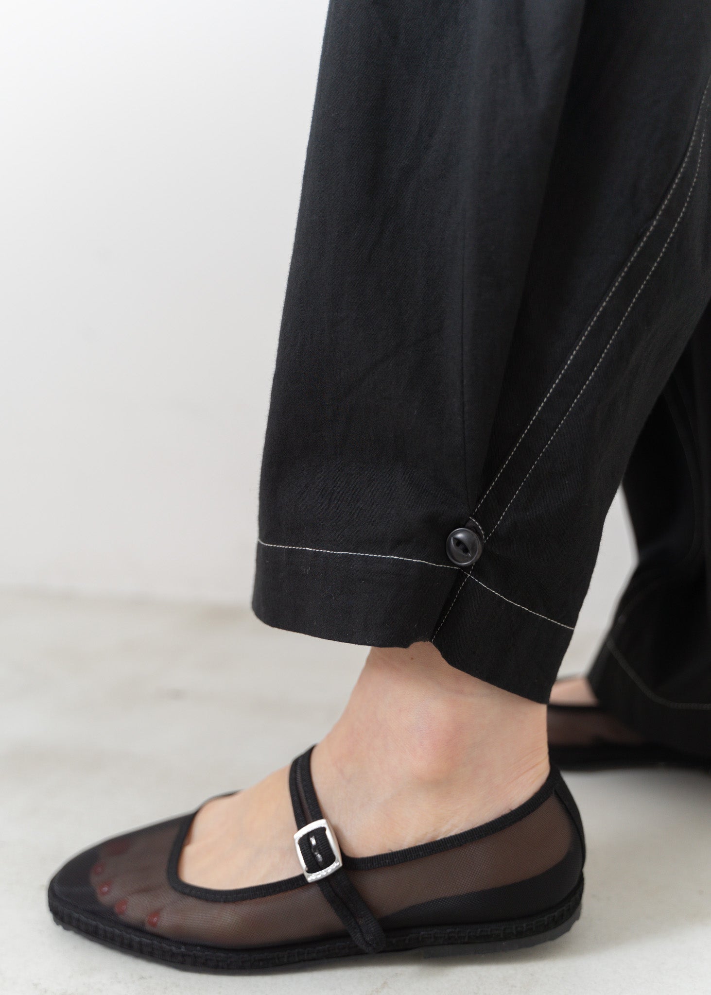 Cotton Twill Wide Pants