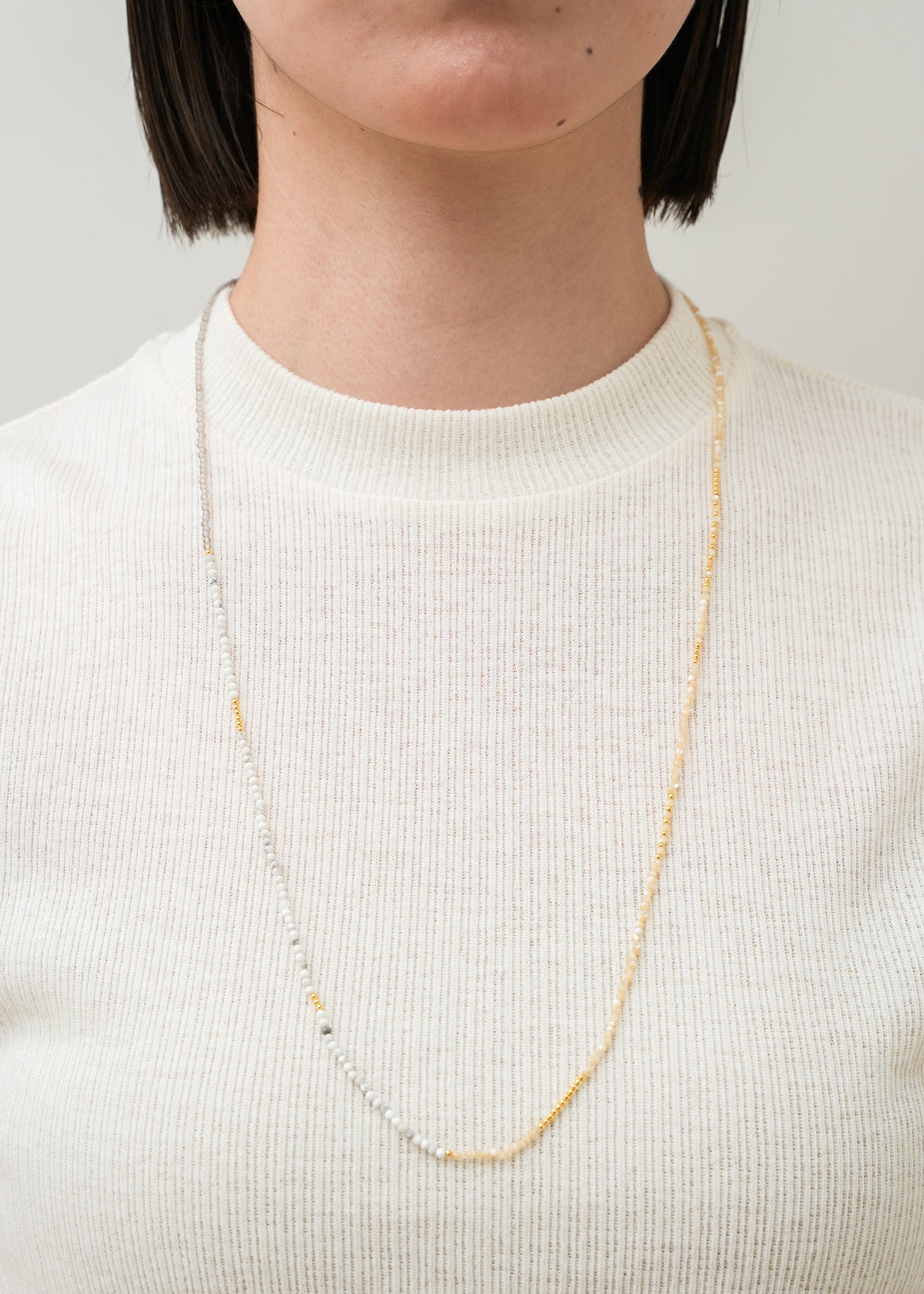 Mother Of Pearl & Multi Beads Long Necklace