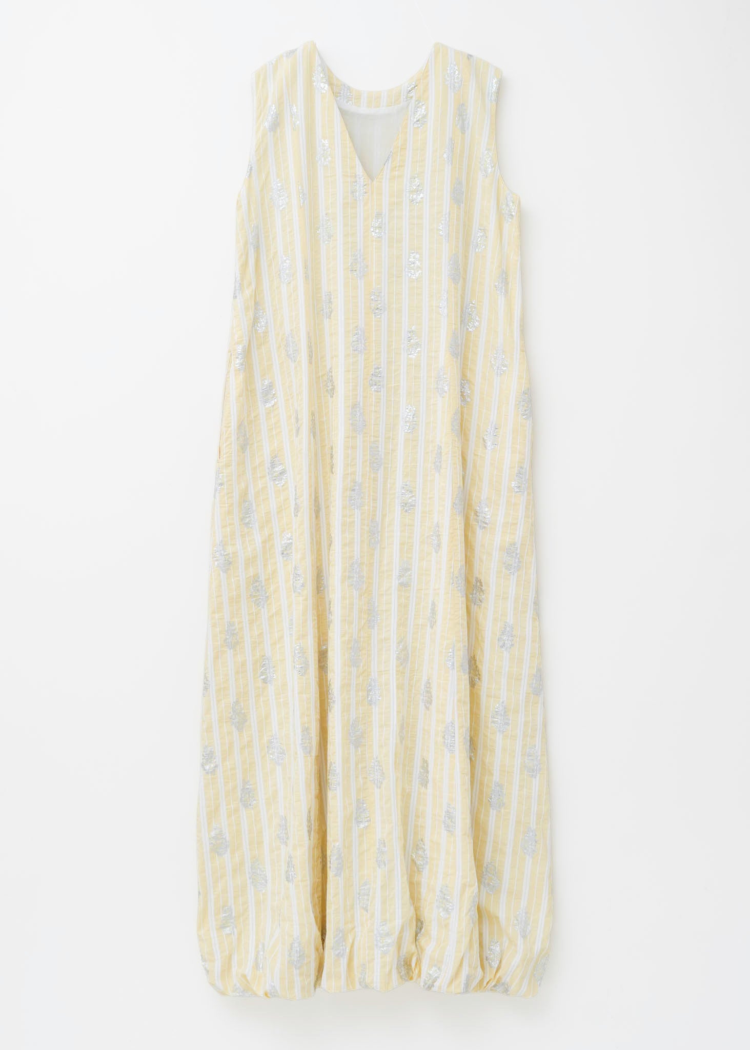 Cotton Foil Printed Sleeveless Baloon Dress