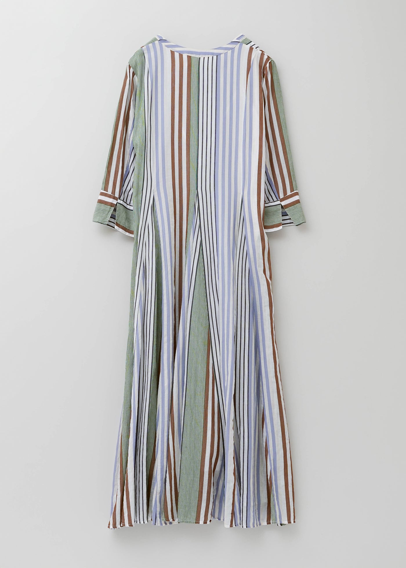 Cotton Voile Stripe Panel Dress