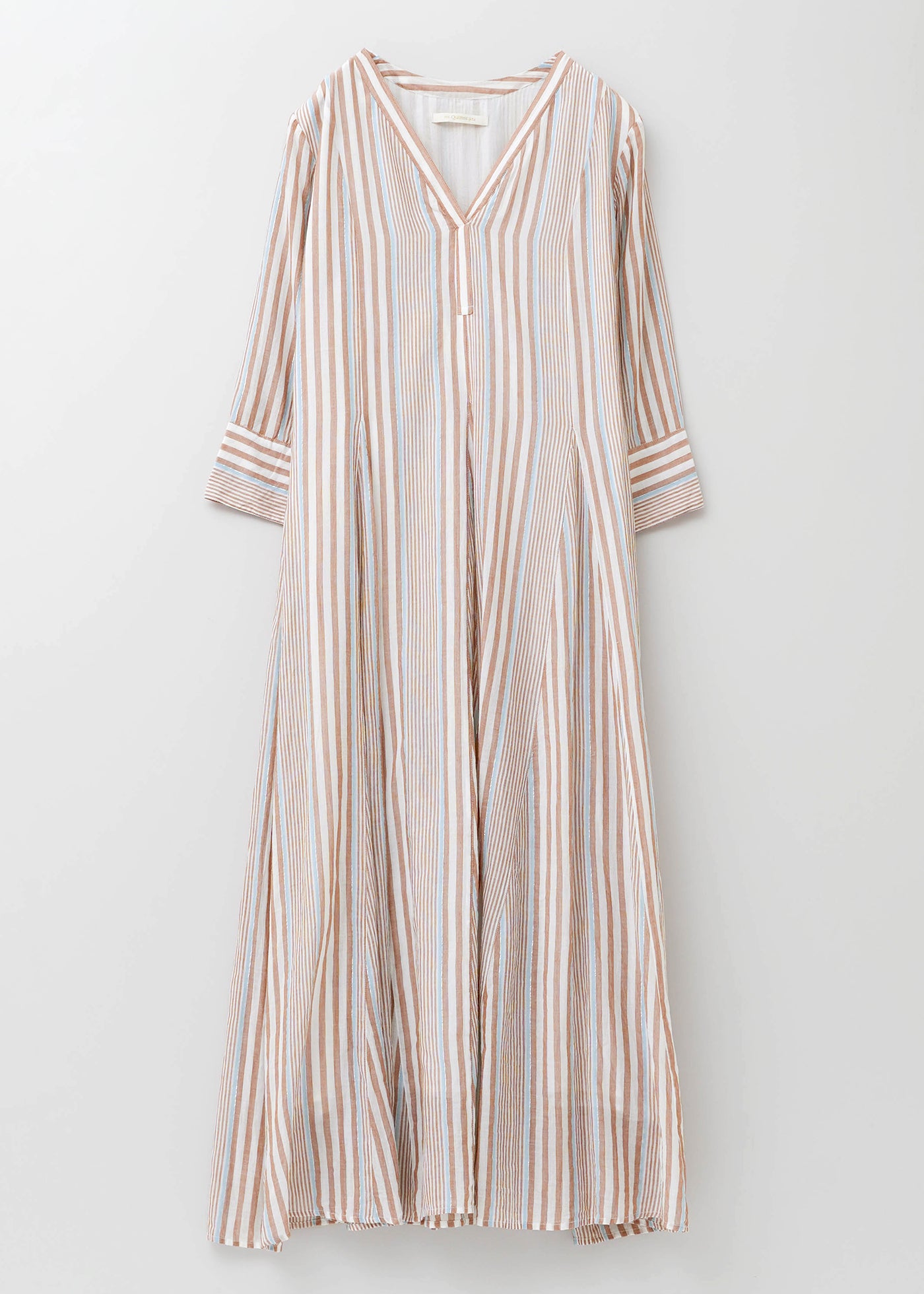 Cotton Voile Stripe Panel Dress