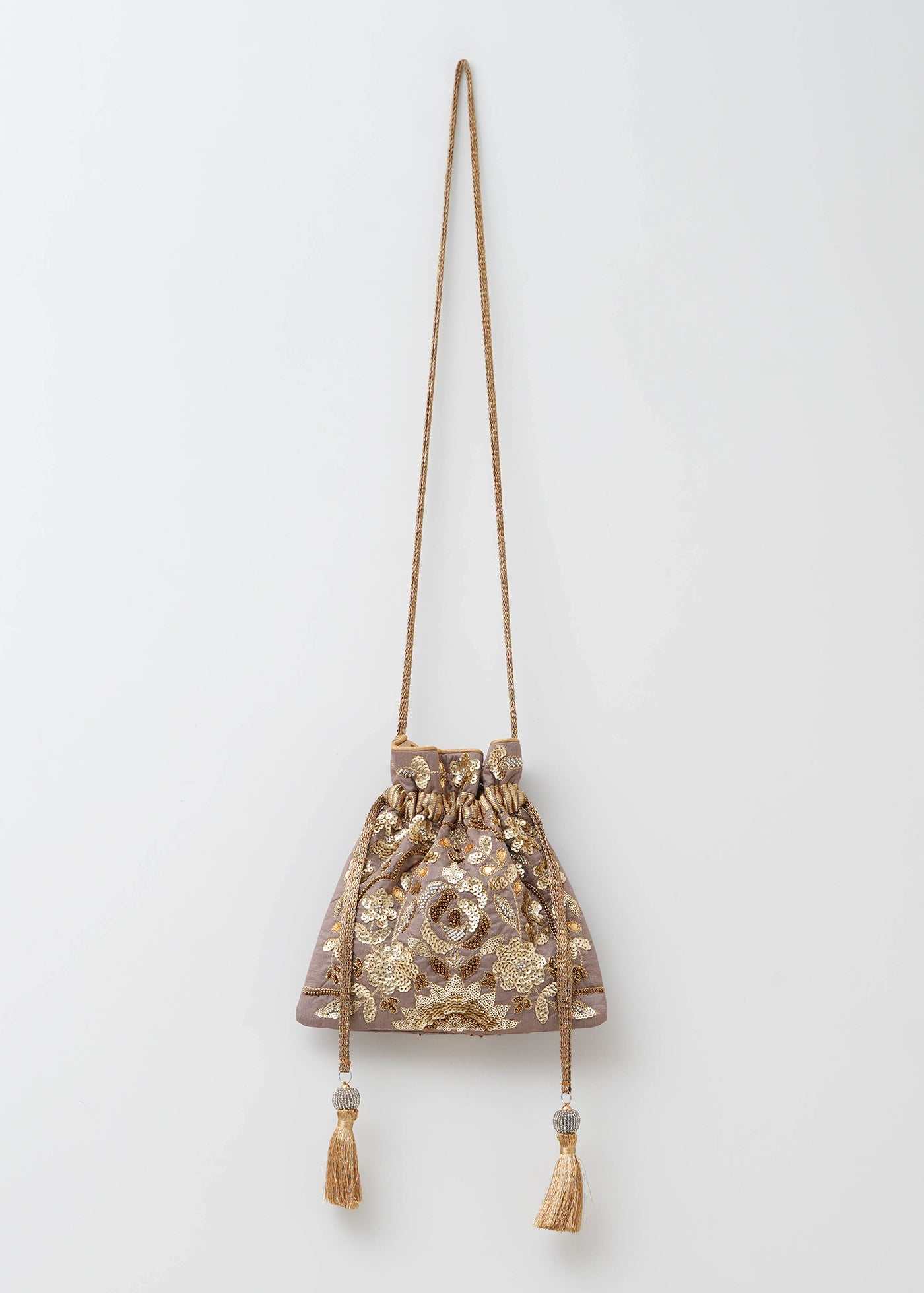 Embroidery Drawstring Shoulder Bag