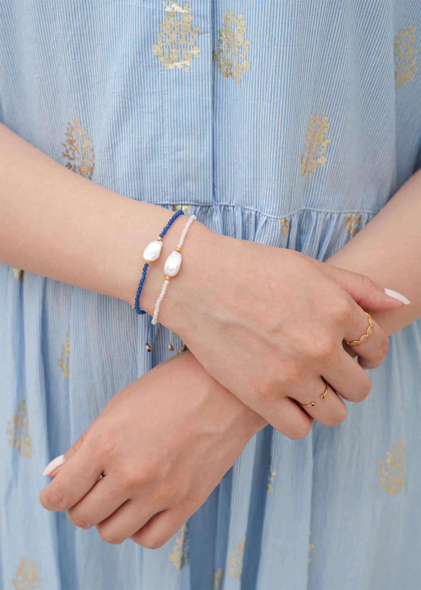 Pearl Charm Beads Bracelet