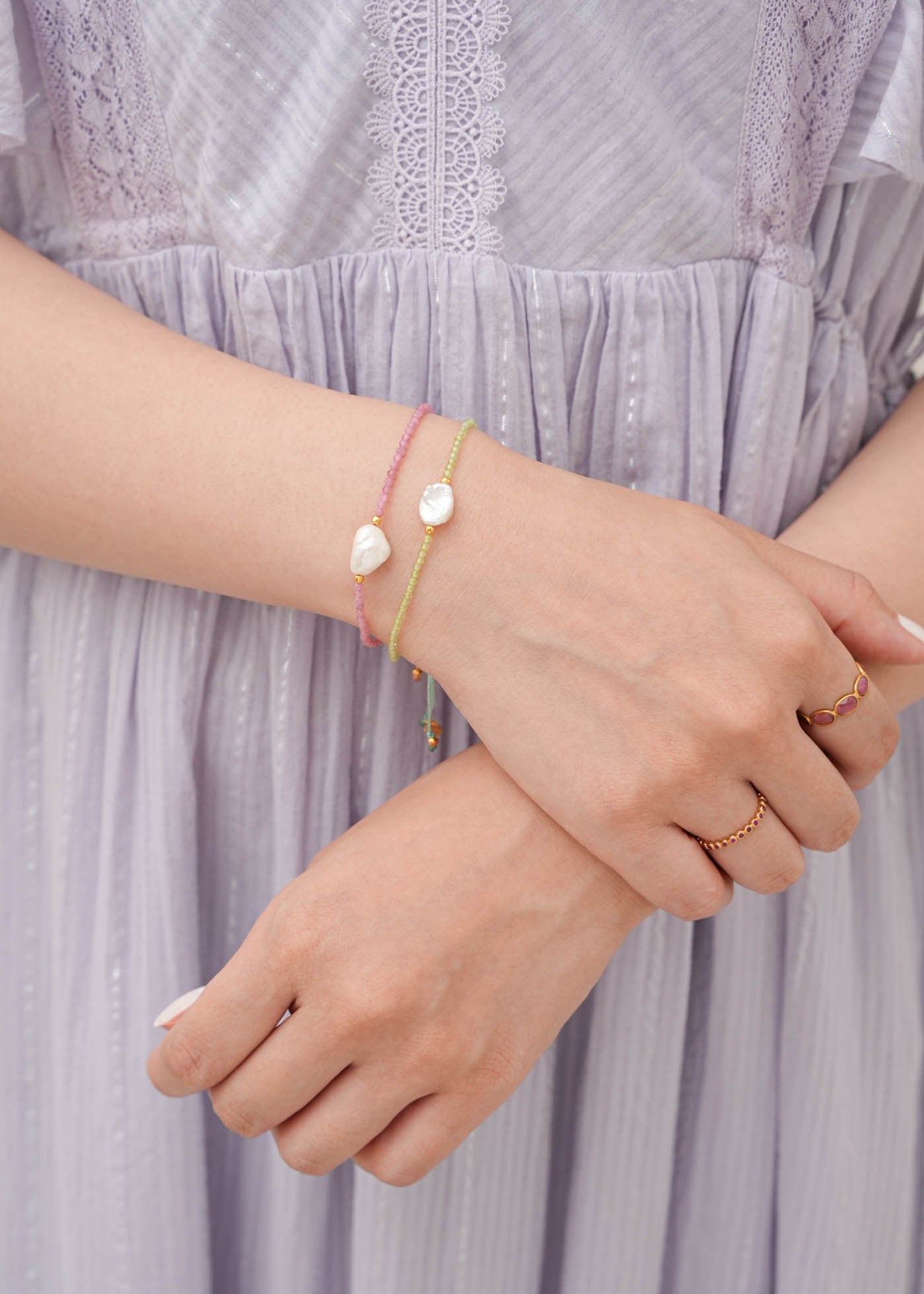 Pearl Charm Beads Bracelet