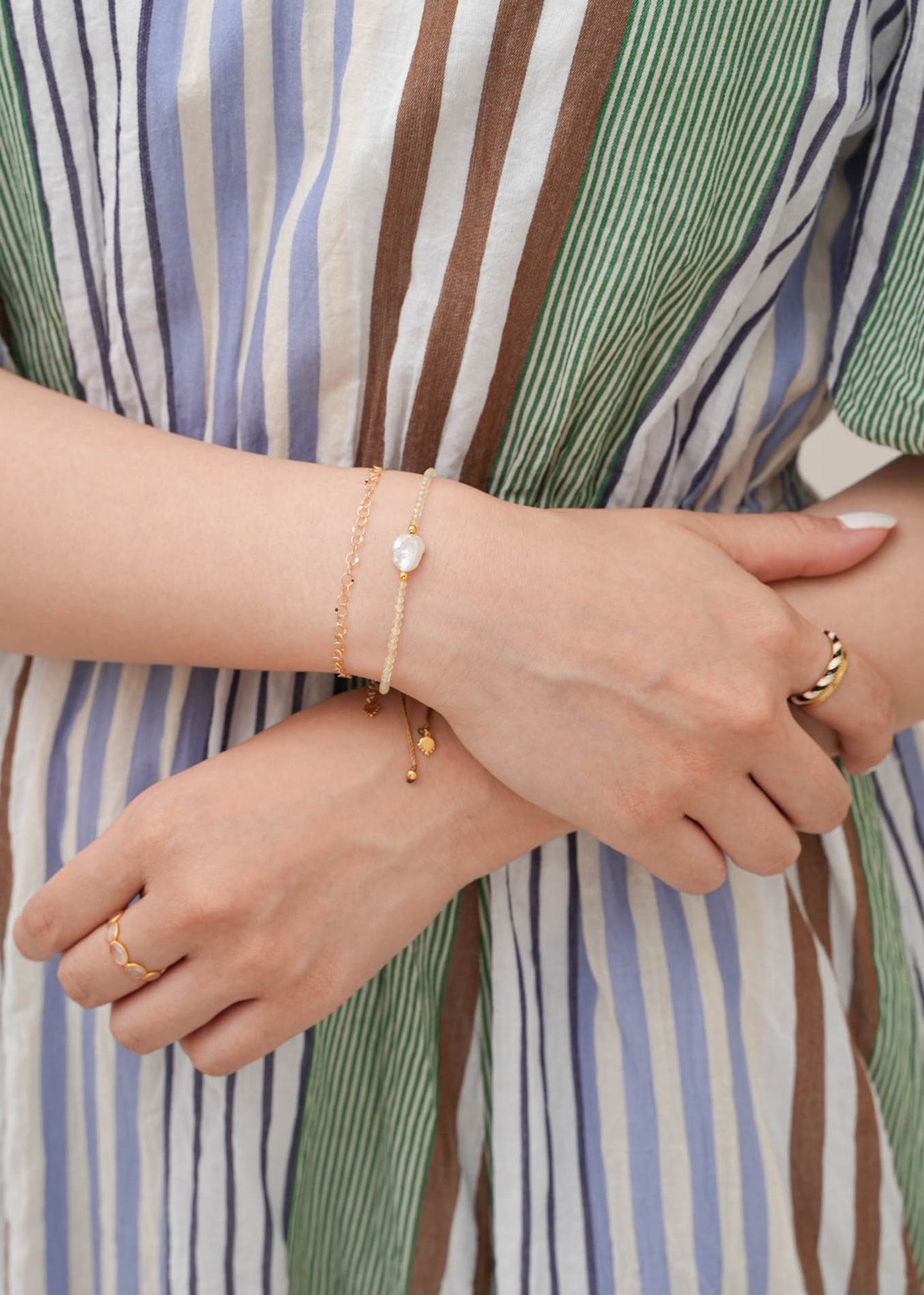 Pearl Charm Beads Bracelet