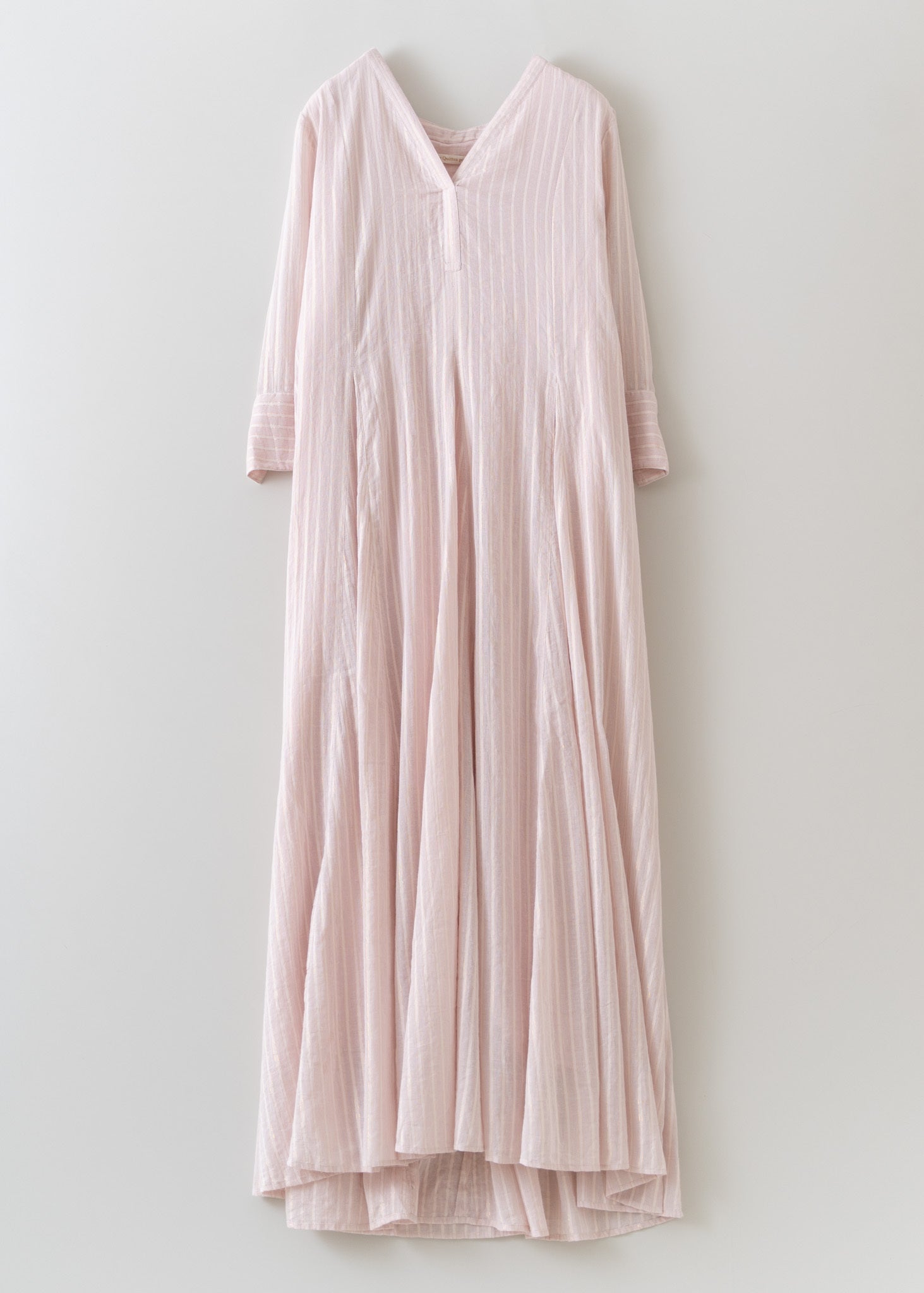 Cotton Lurex Stripe V Neck Dress | Pasand by ne Quittez pas  