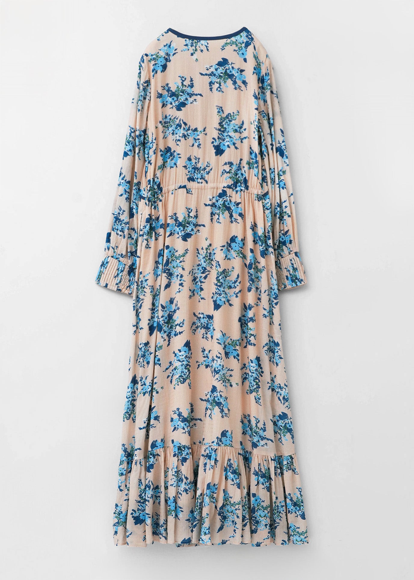 Cotton Rayon Flower Print Piping Dress