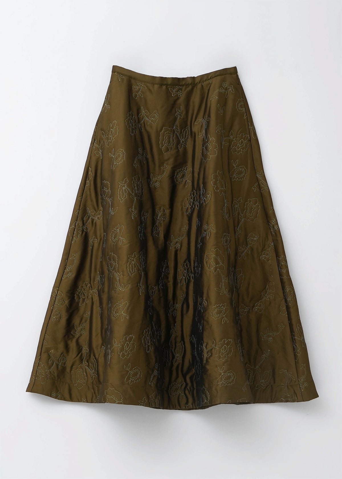 Poly Dupion Flower Embroidery Quilting Skirt | Pasand by ne 