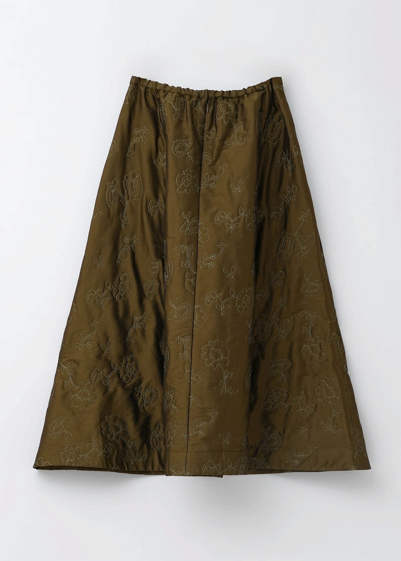 Poly Dupion Flower Embroidery Quilting Skirt