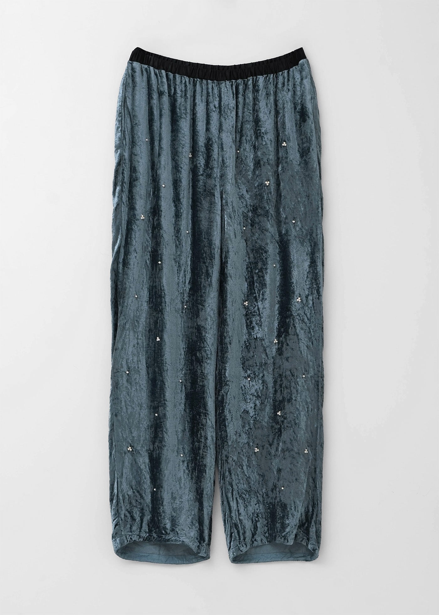 Crushed Velvet Pearl Beads Pants