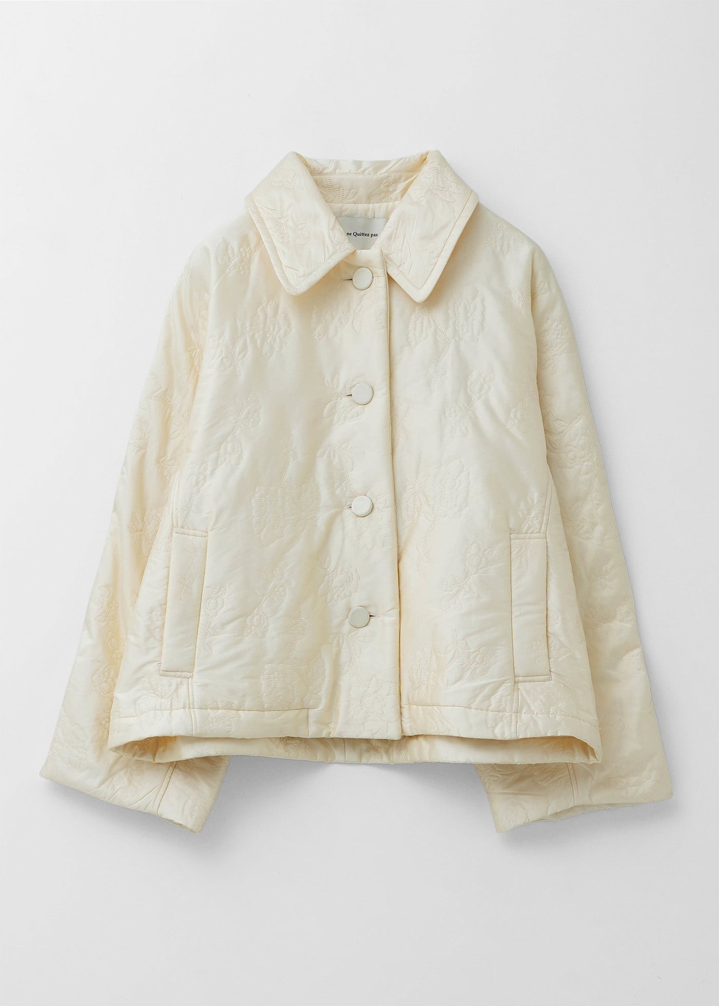 Poly Dupion Flower Embroidery Quilting Jacket