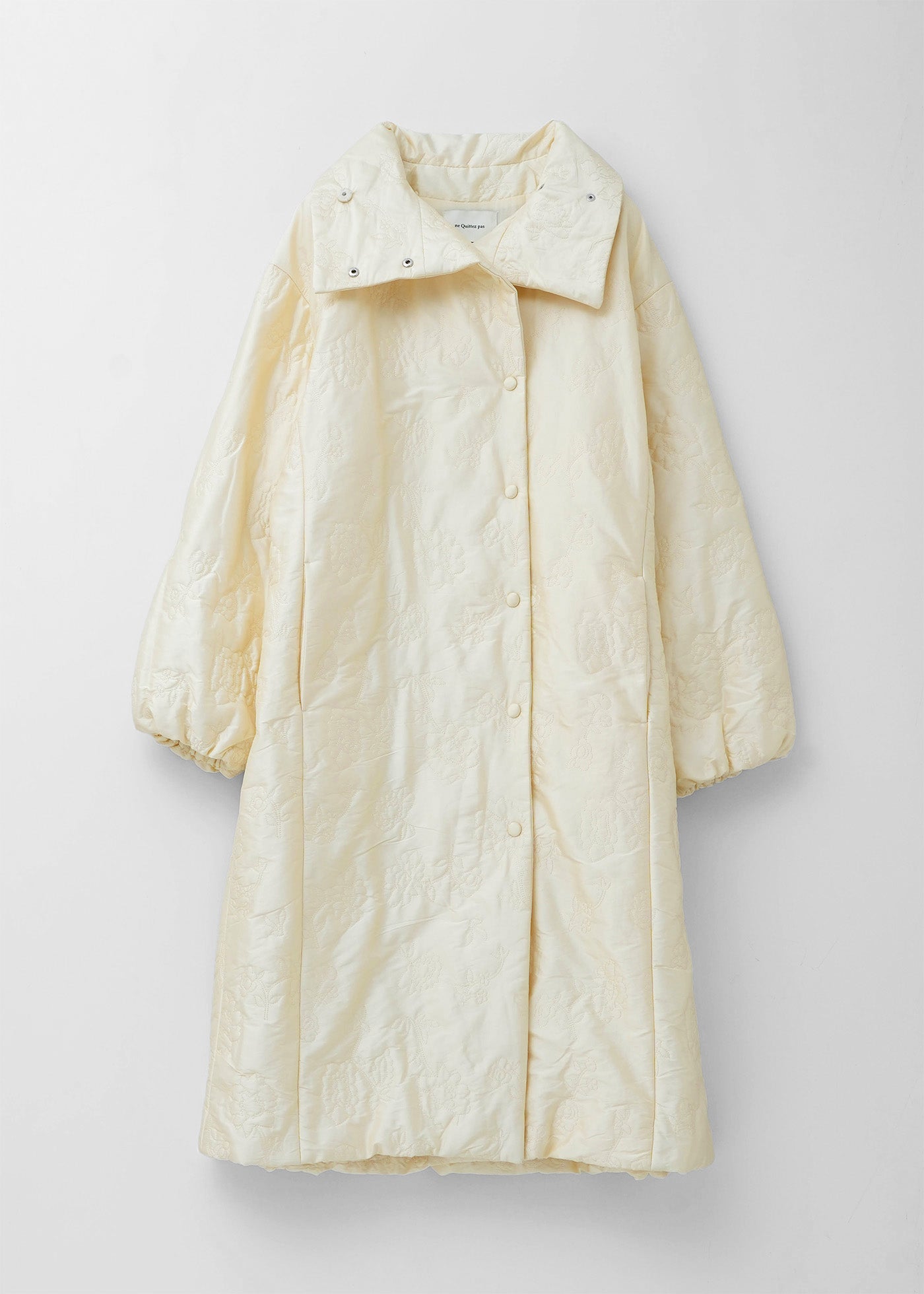 Poly Dupion Flower Embroidery Quilting Coat