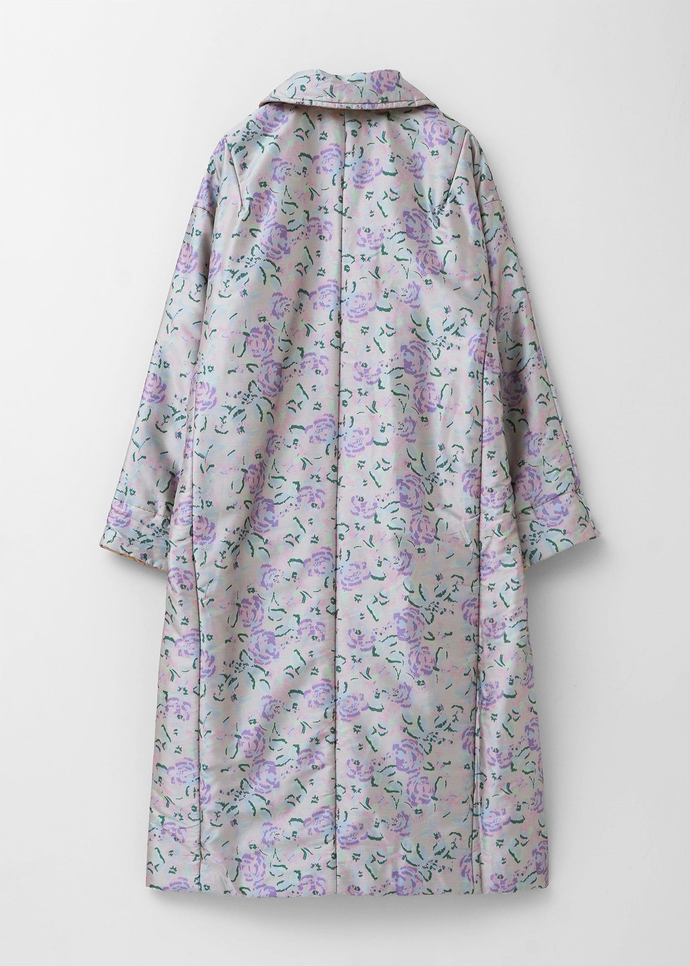 Poly Dupion Flower Print Quilting Coat