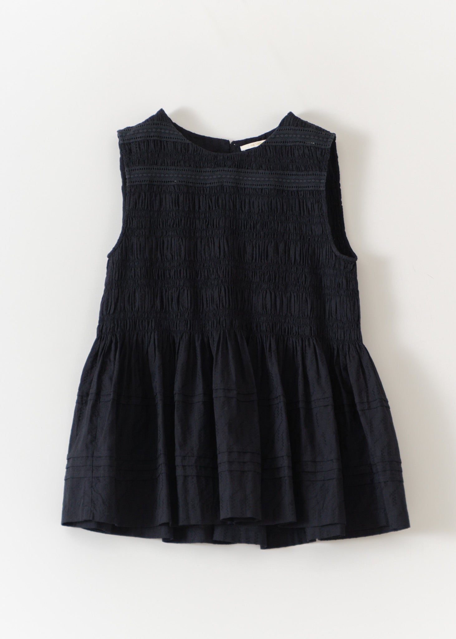Cotton Dobby Sleeveless Shirring Top | Pasand by ne Quittez pas 