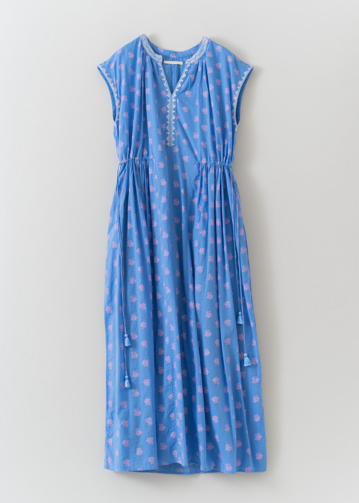 【5/2 10時発売】Dobby Stripe Flower Print Sleeveless Dress