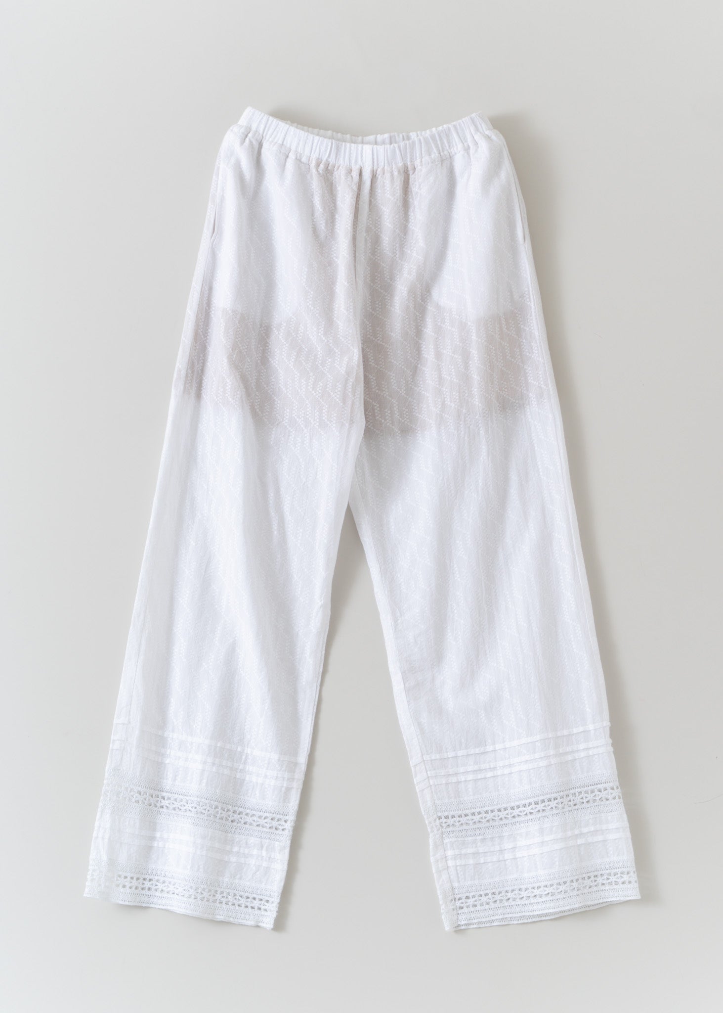 【5/2 10時発売】Cotton Dobby Lace & Pintuck Pants