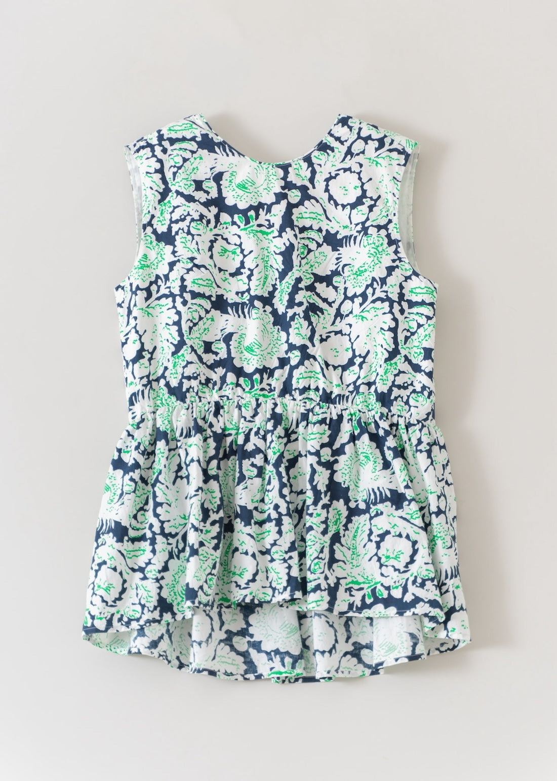 Poplin Botanical Print Sleeveless Top