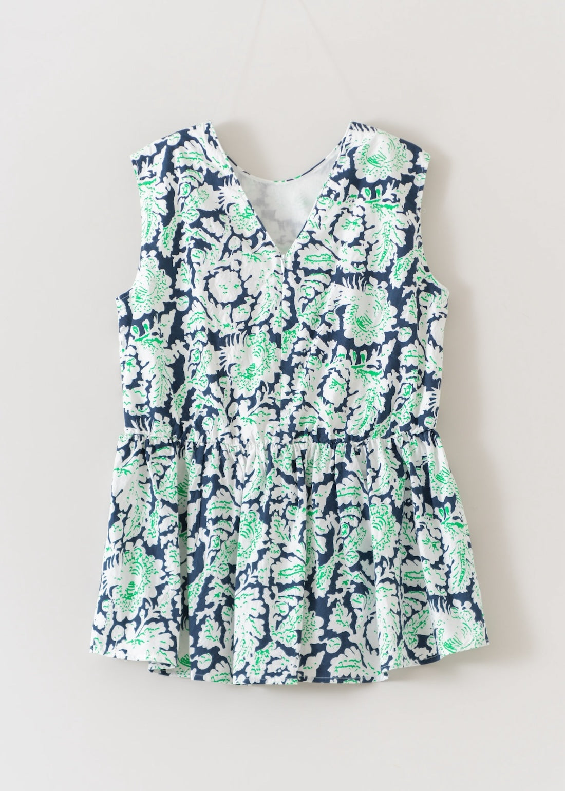Poplin Botanical Print Sleeveless Top