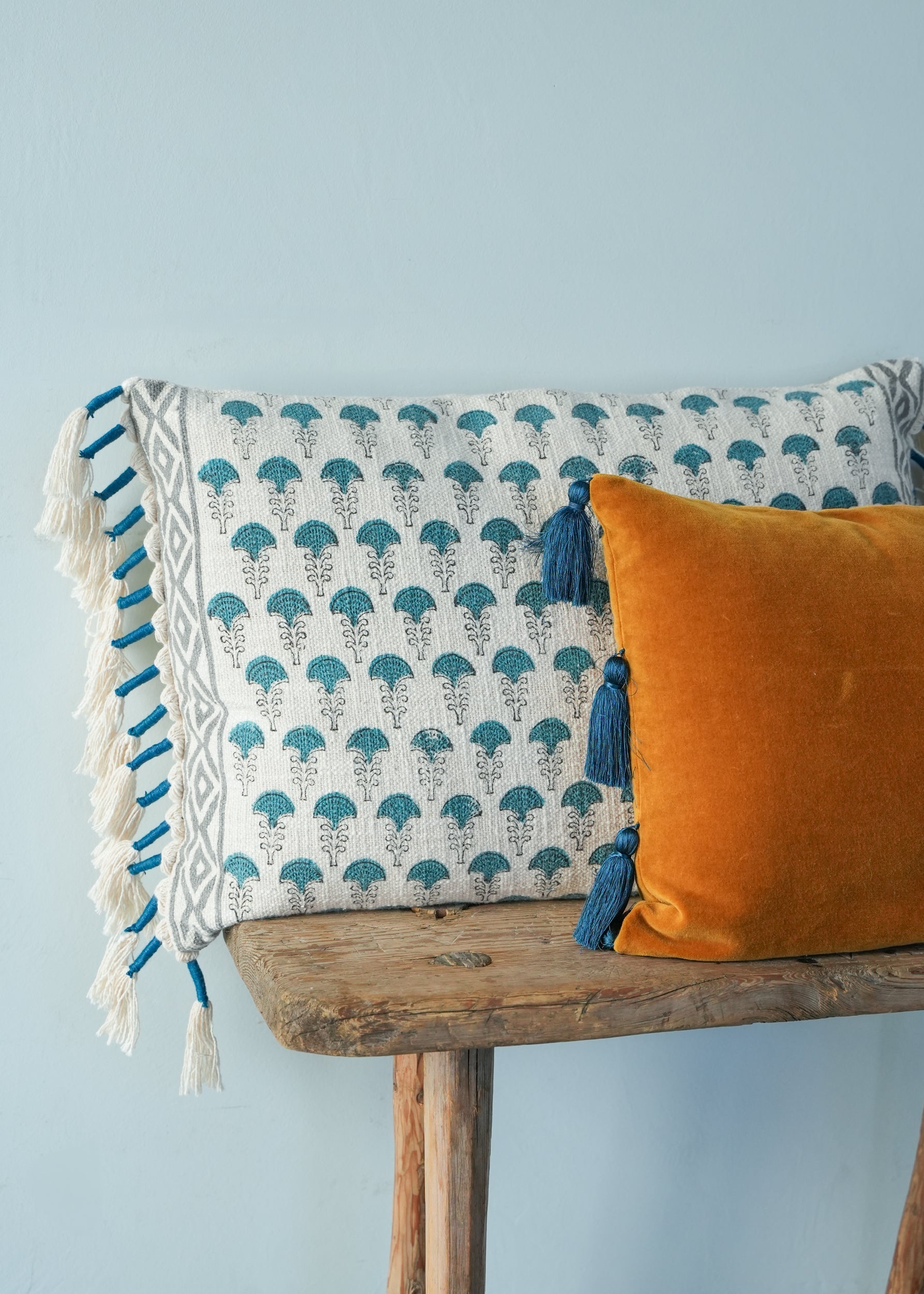 Block Small Flower Print Cushion Cover
