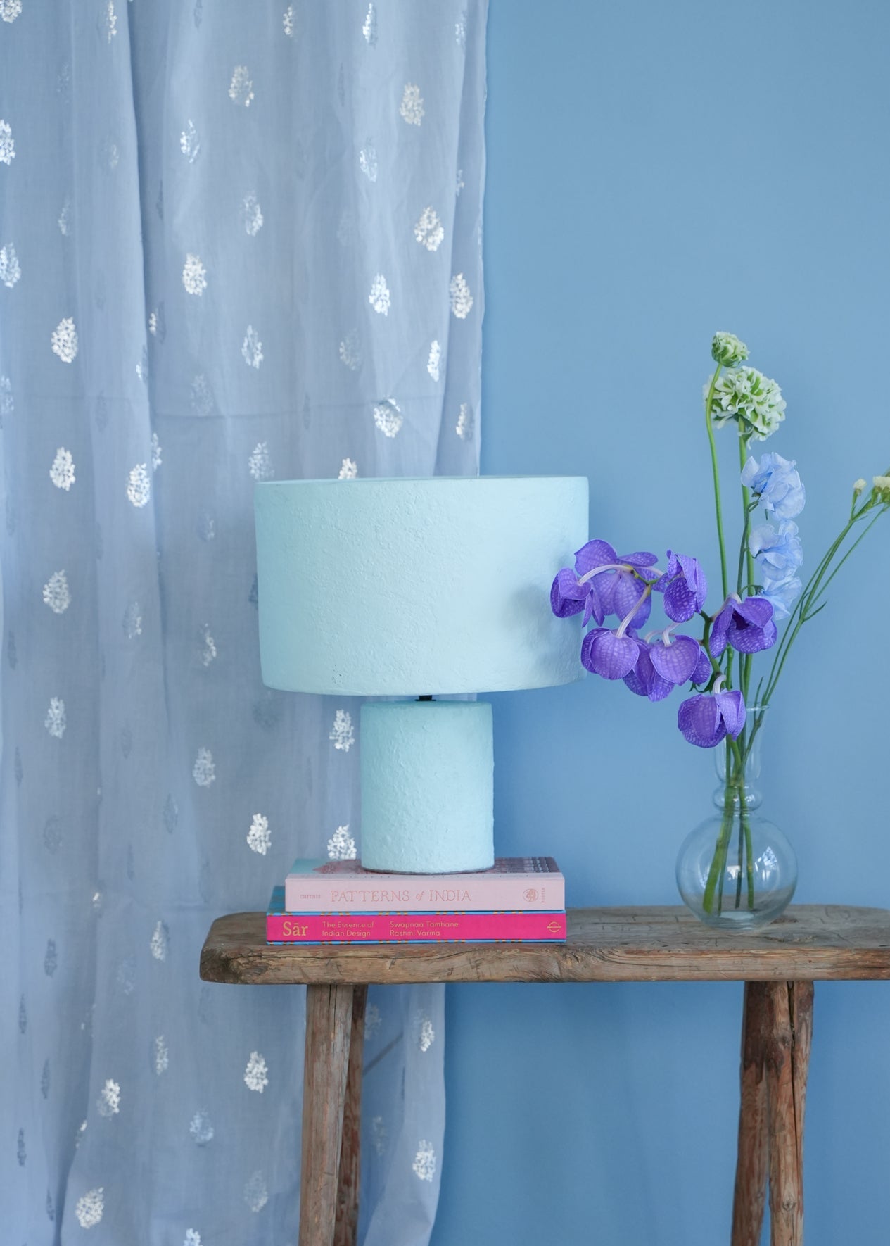 Cotton Voile Foil Flower Print Curtain