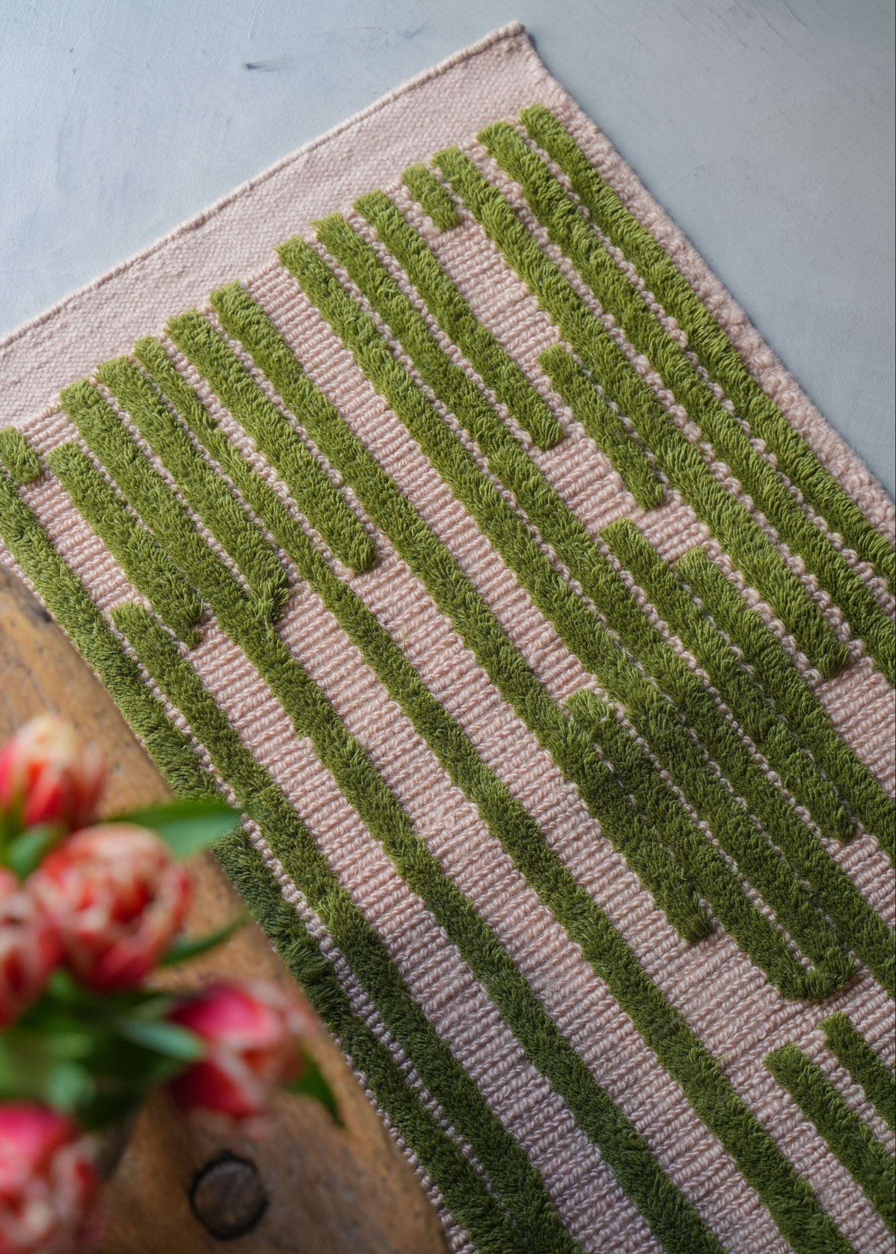 Moss Stripe Wool Rug