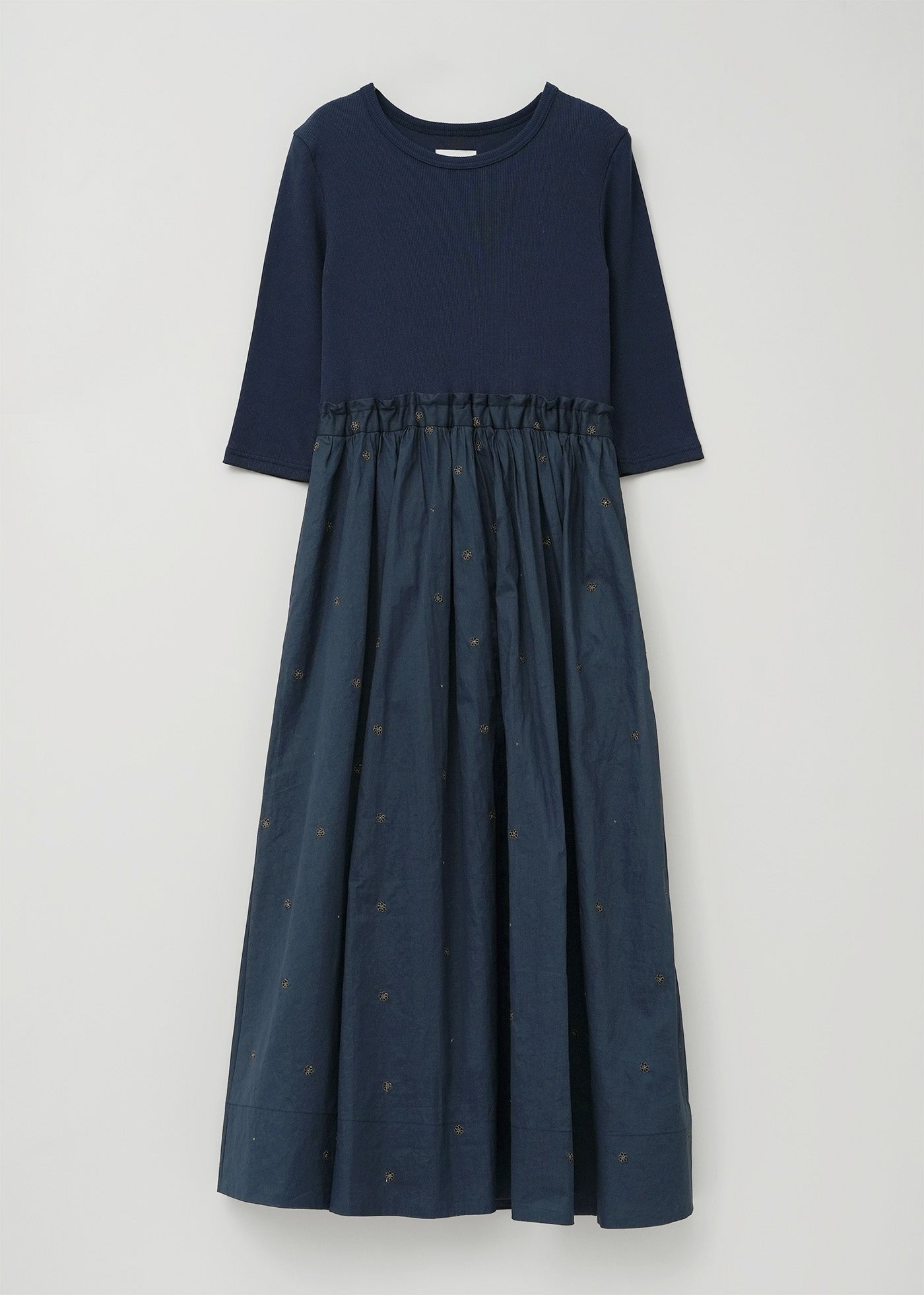 【3/19 10時発売】Cotton Organza Embroidery Rib Combi Dress