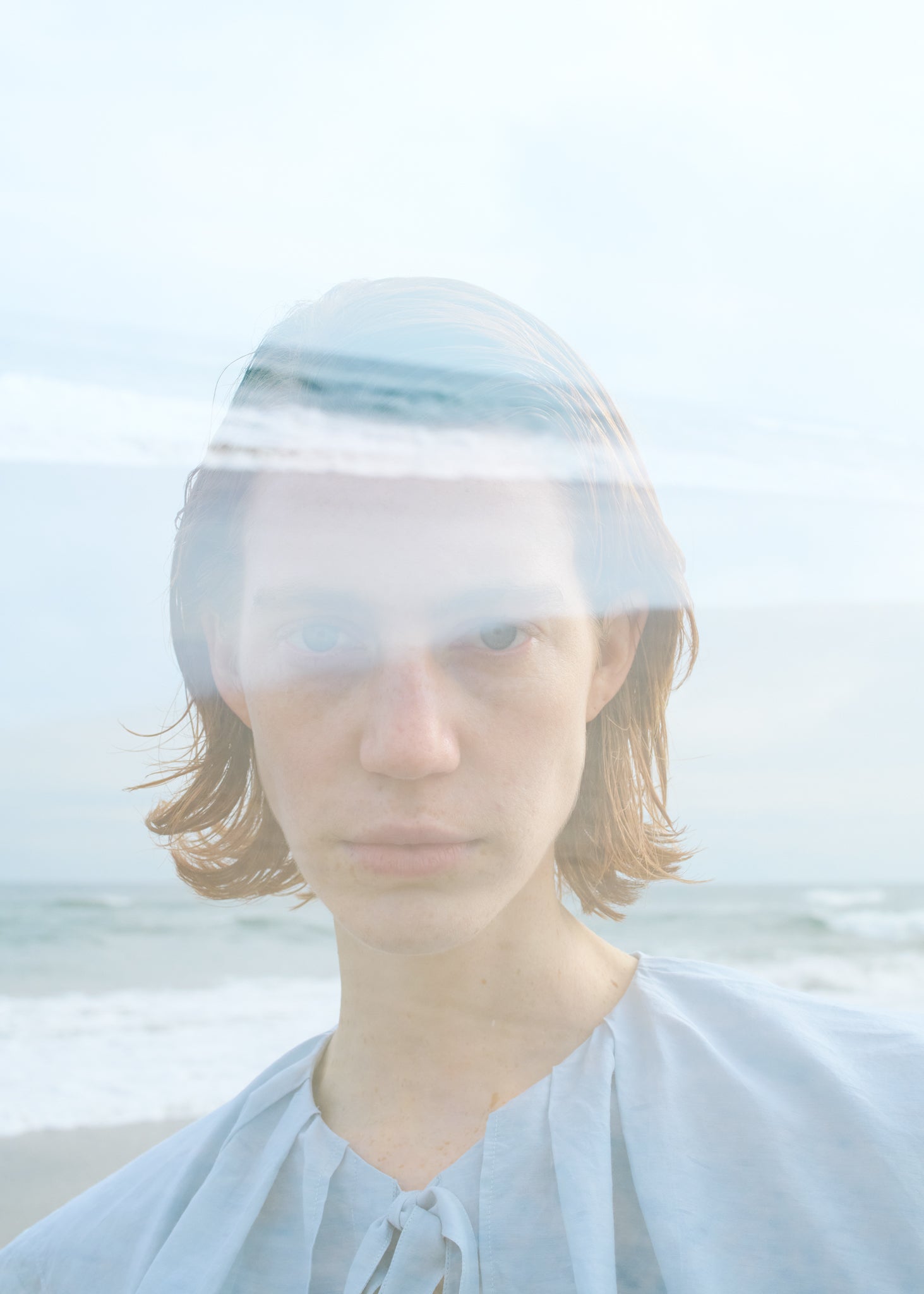 Cotton Silk Flare Collar Blouse