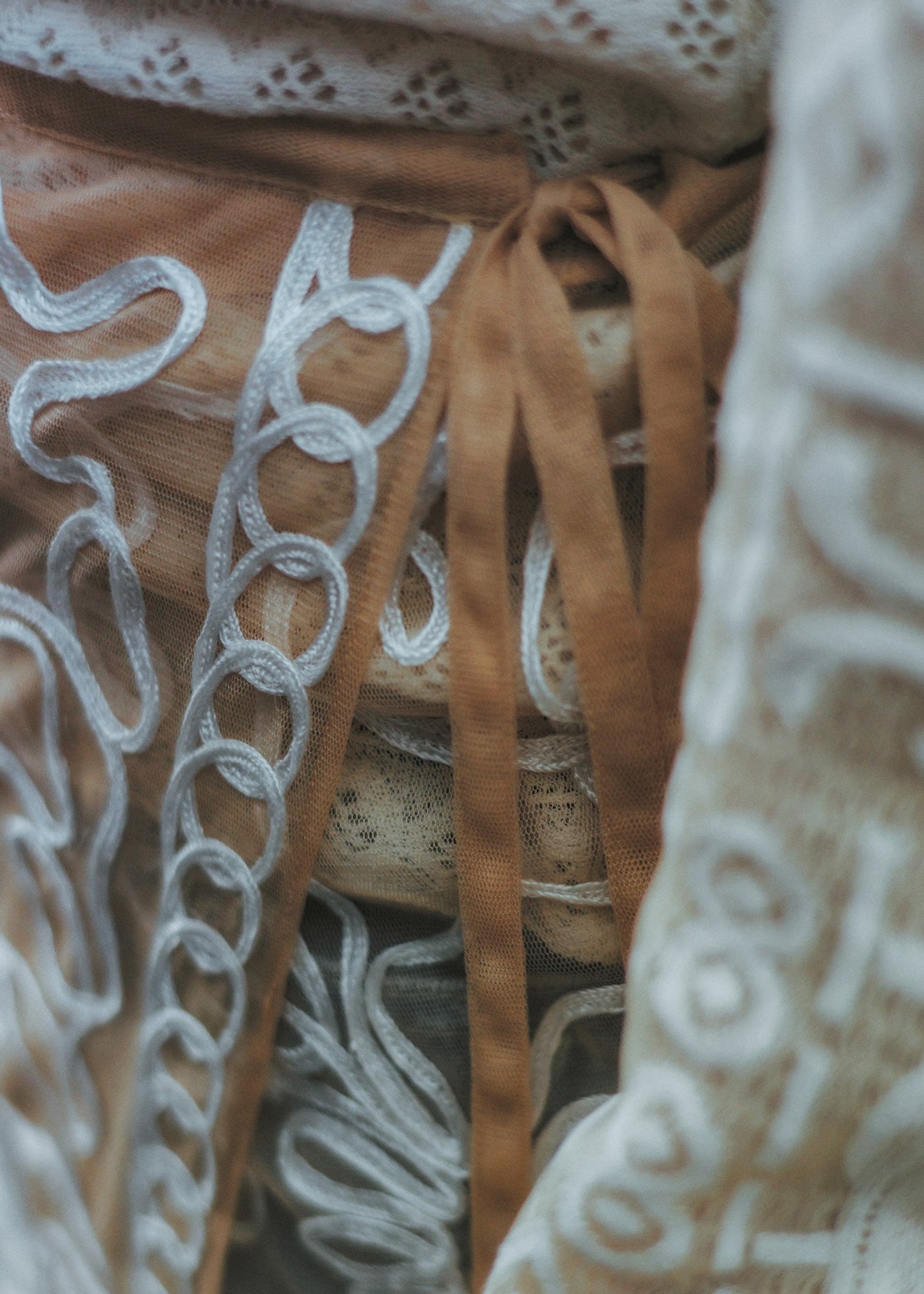 Tulle Tape Embroidery Wrap Skirt