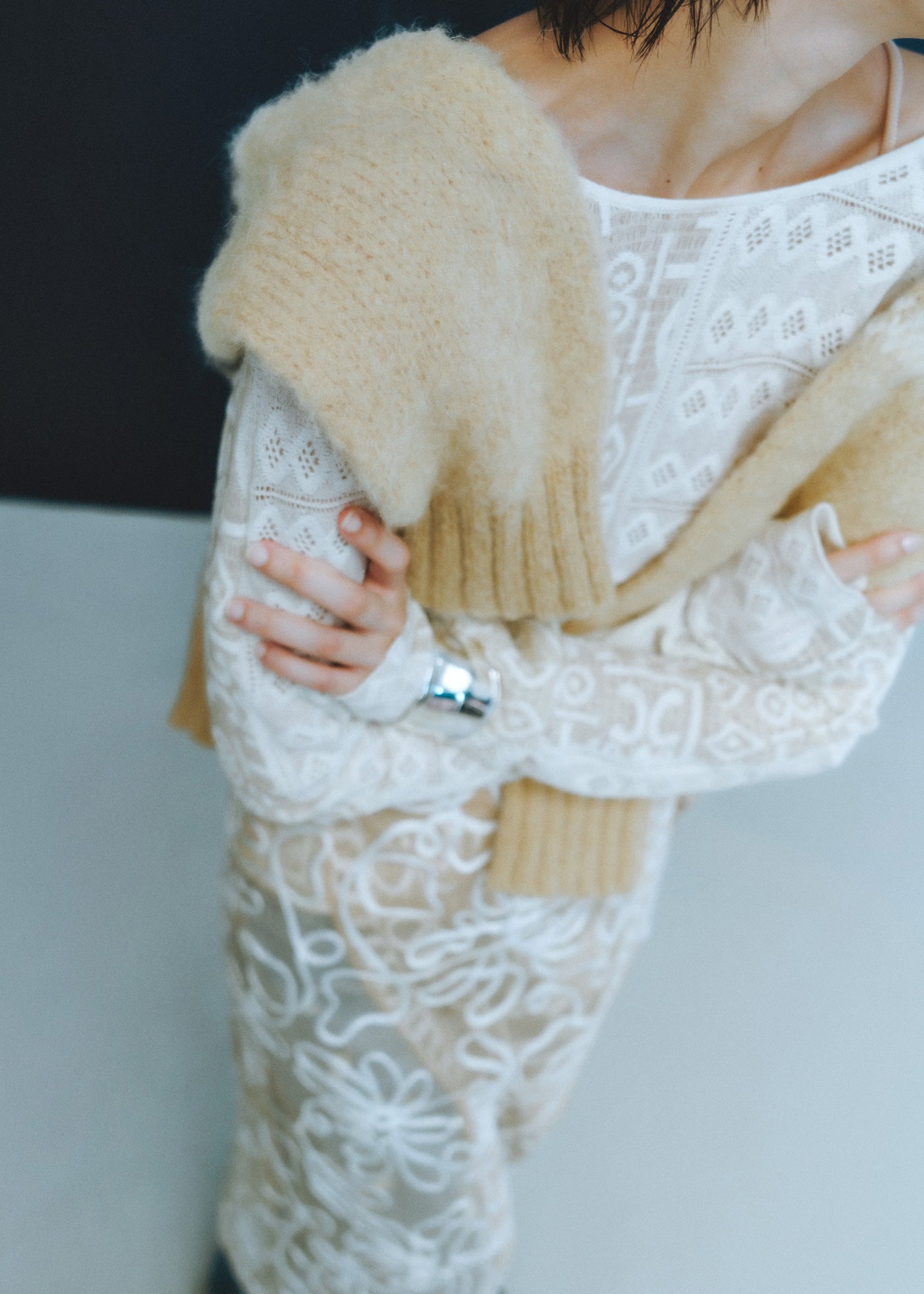 Tulle Tape Embroidery Wrap Skirt