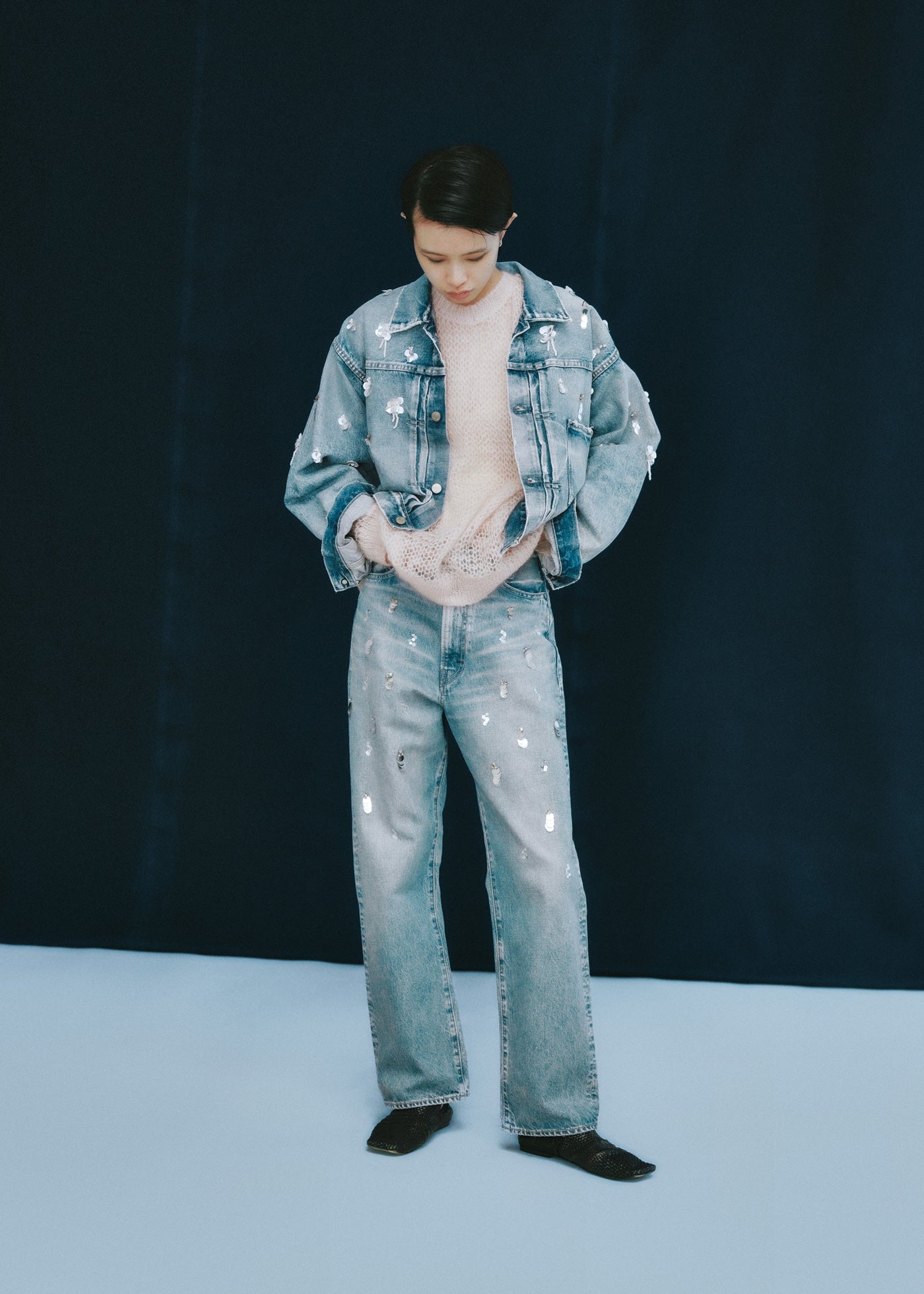 Sequins Embroidery Denim Jacket