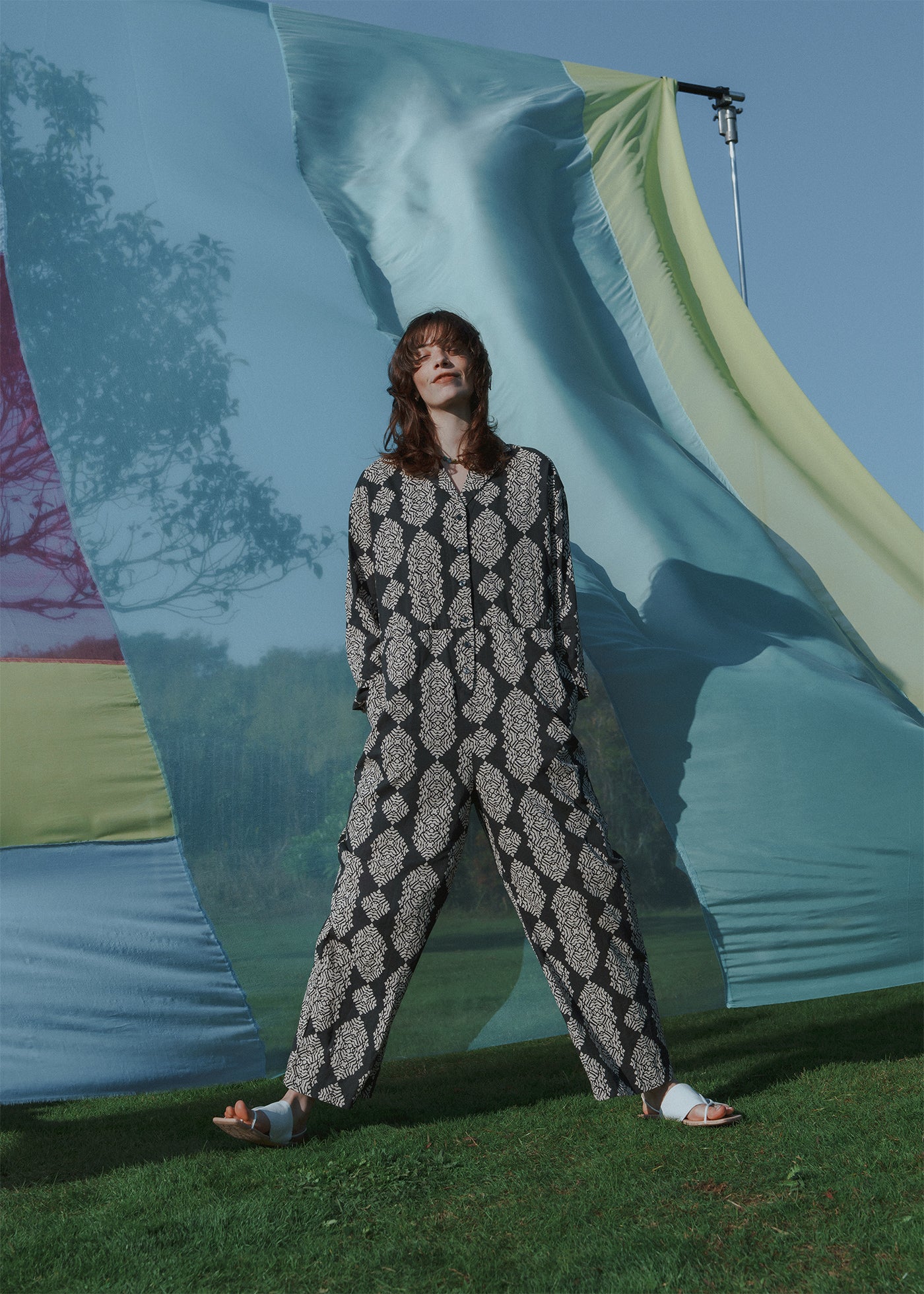 Cotton Geometric Print All In One