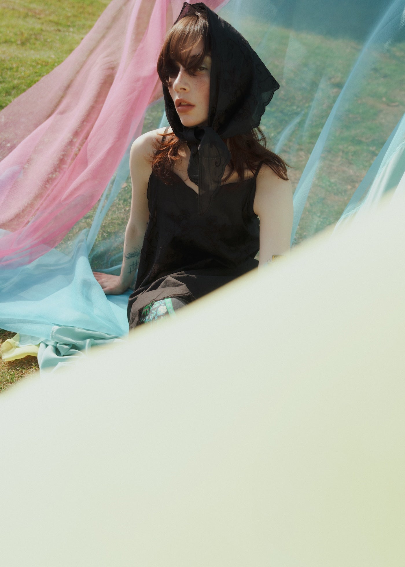 Organza Aari Embroidery Cami Dress