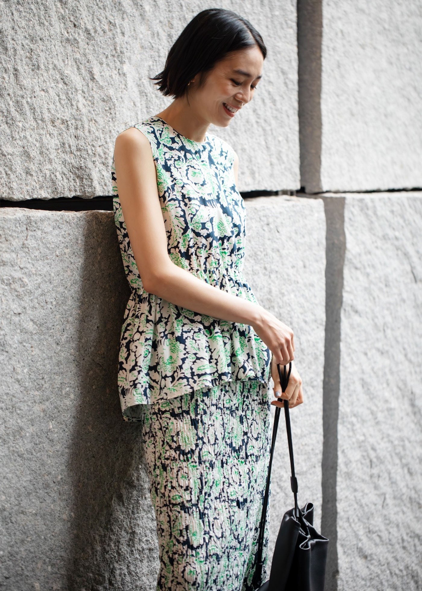 Poplin Botanical Print Sleeveless Top