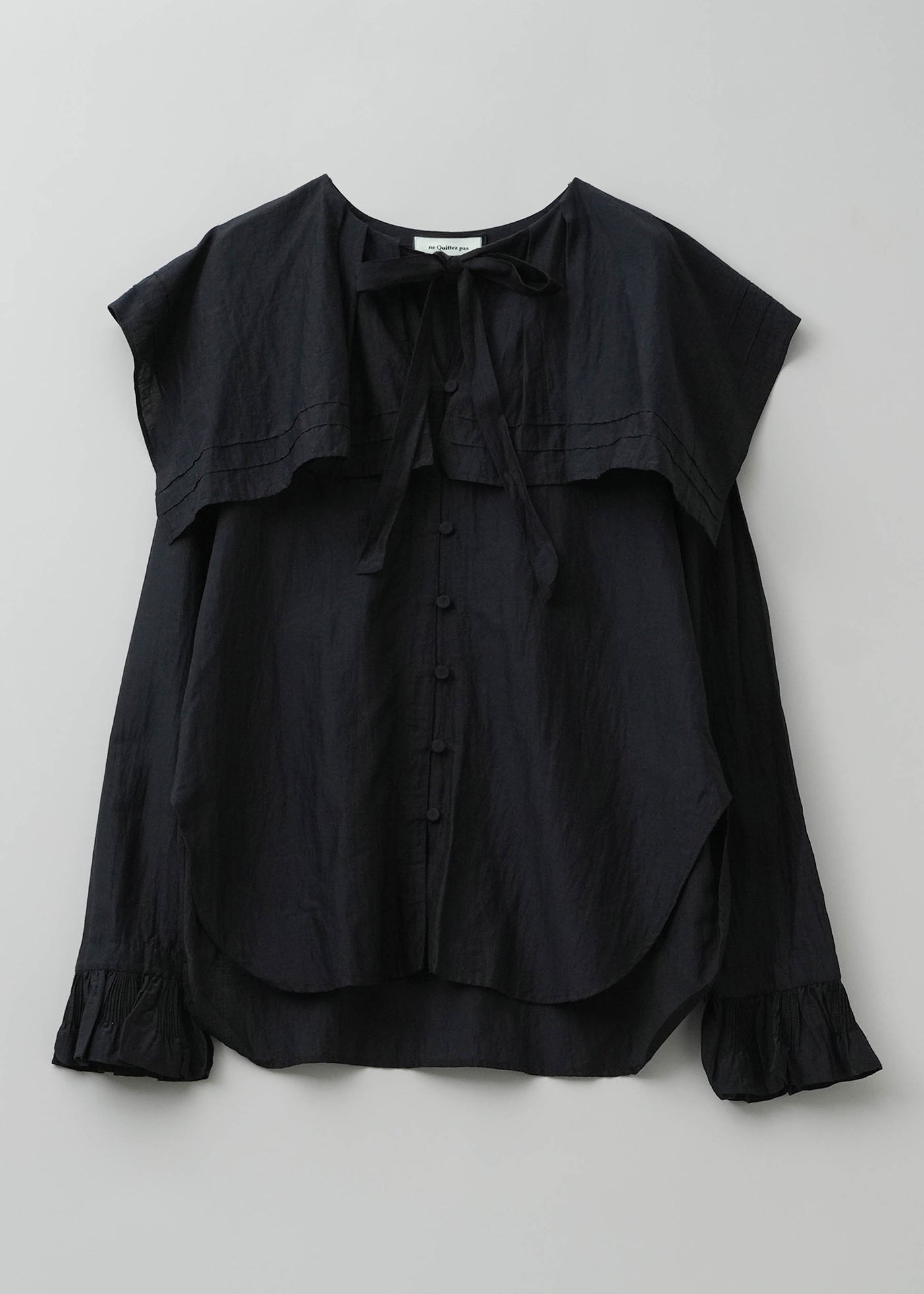 【2/4 10時発売】Cotton Silk Flare Collar Blouse