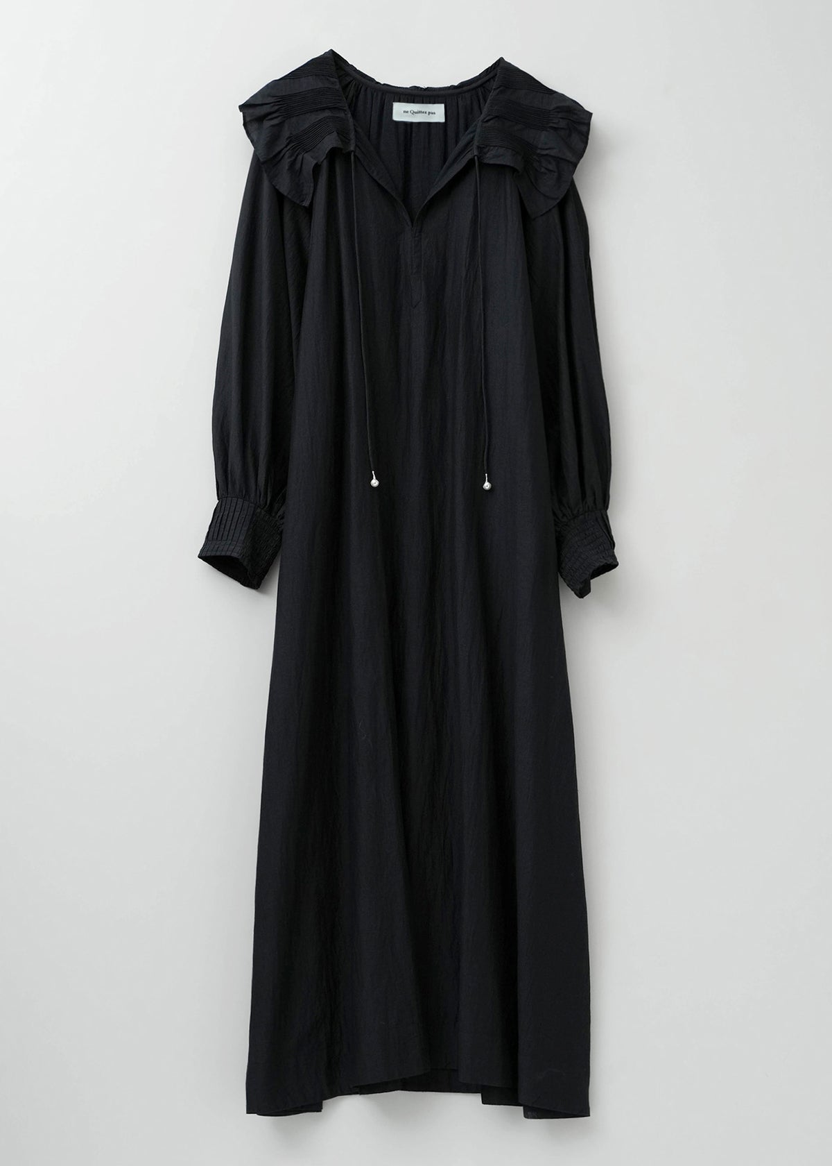 Cotton Silk Pintuck Collar Dress | Pasand by ne Quittez pas 