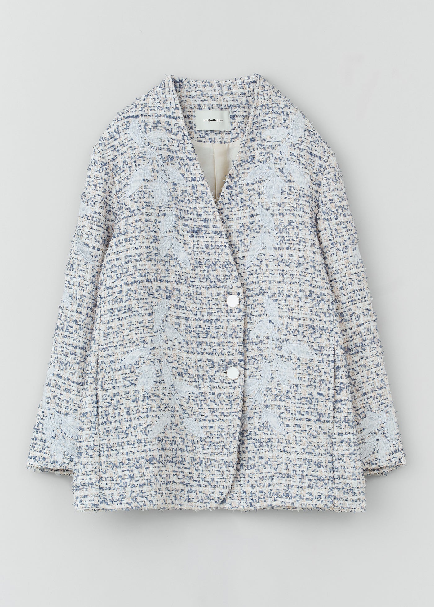 Boucle Tweed Patch Embroidery Jacket