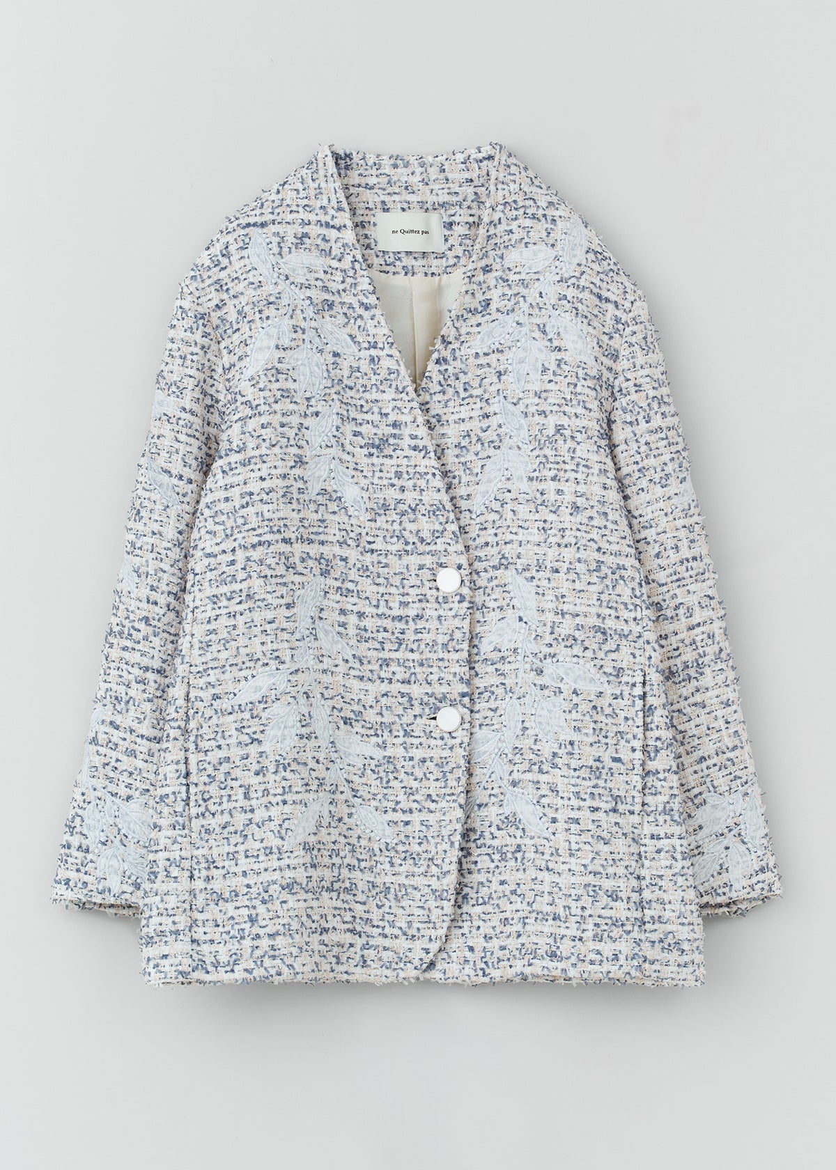 Boucle Tweed Patch Embroidery Jacket | Pasand by ne Quittez pas 