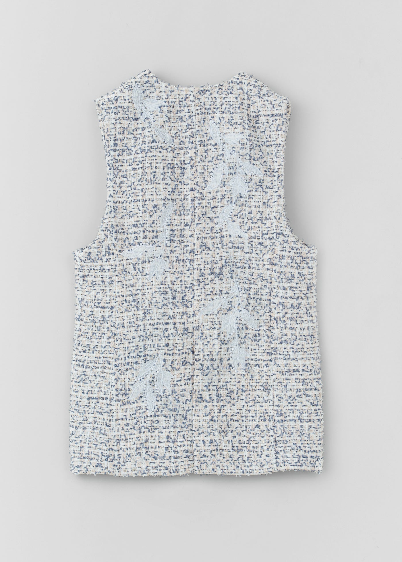 Boucle Tweed Patch Embroidery Gilet