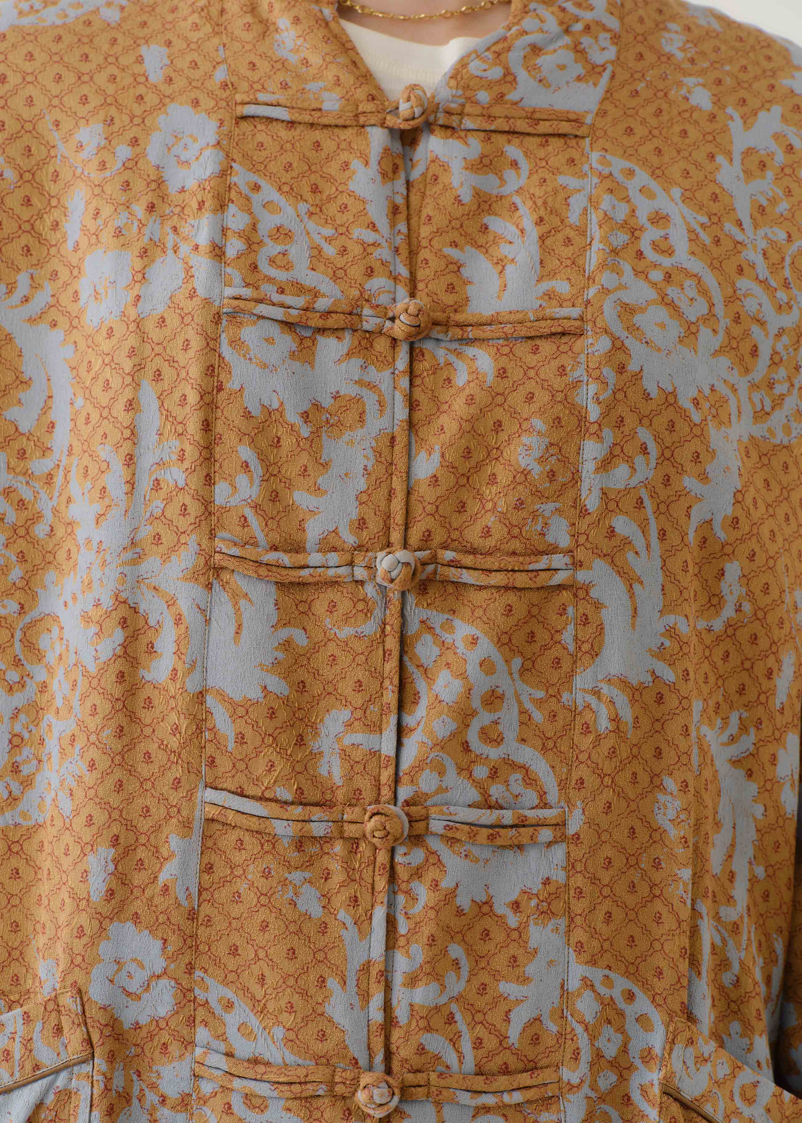 【10月上旬お届け予定】Rayon Jacquard Abstract Paisley Print China Jacket